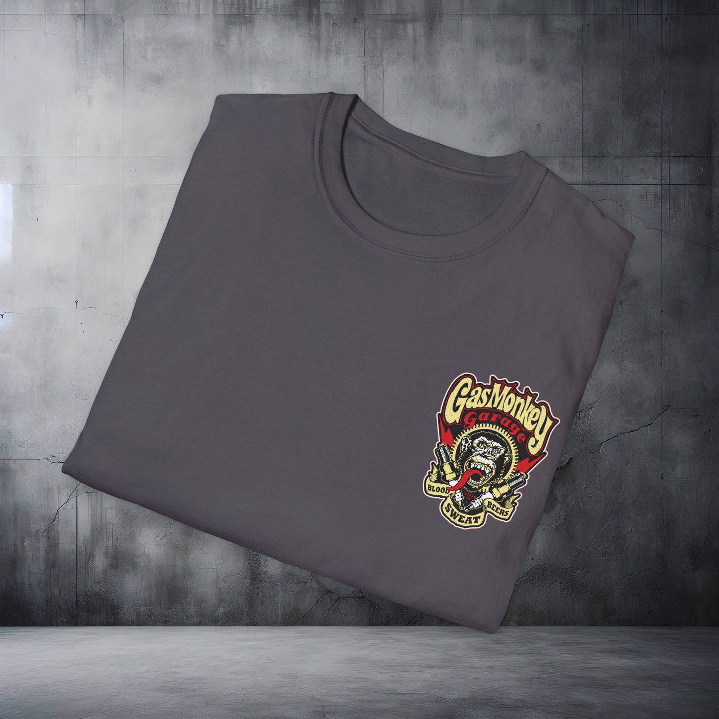 Gas Monkey Garage Unisex Softstyle T-Shirt - Vintage Beer & Monkey Design