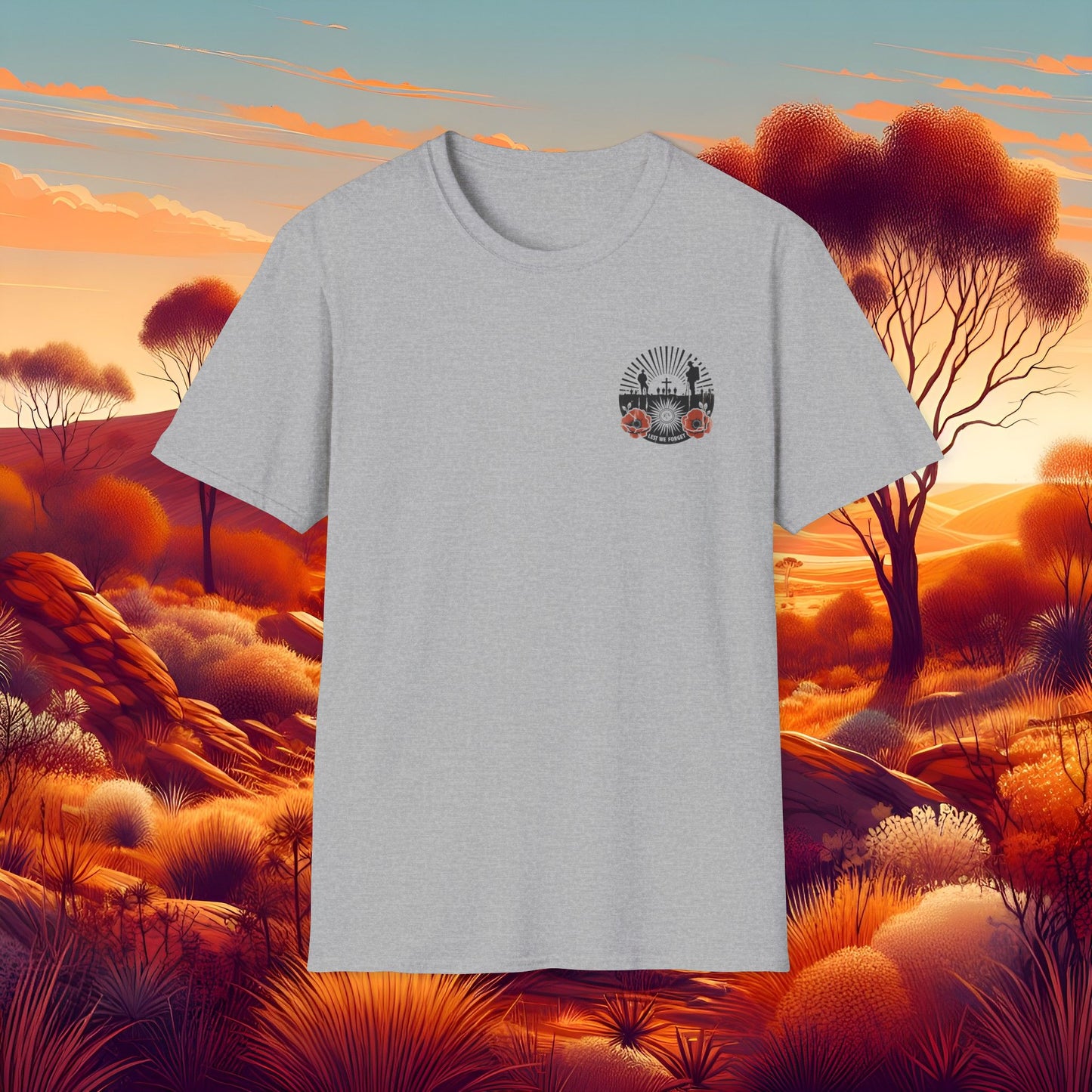 Lest We Forget Anzac Day Memorial T-Shirt - Unisex Softstyle