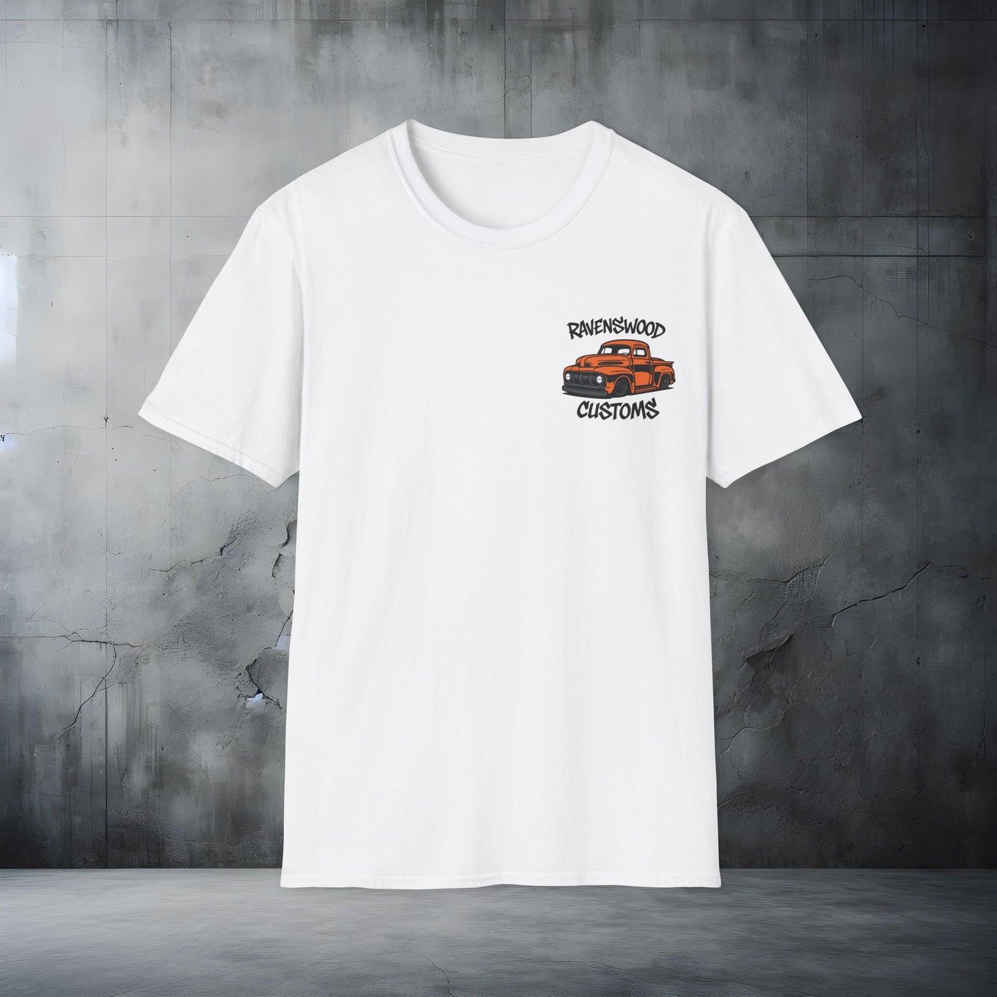 Ravenswood Customs Unisex Softstyle T-Shirt - Orange Vintage F-Truck Design, Cool Graphic Tee