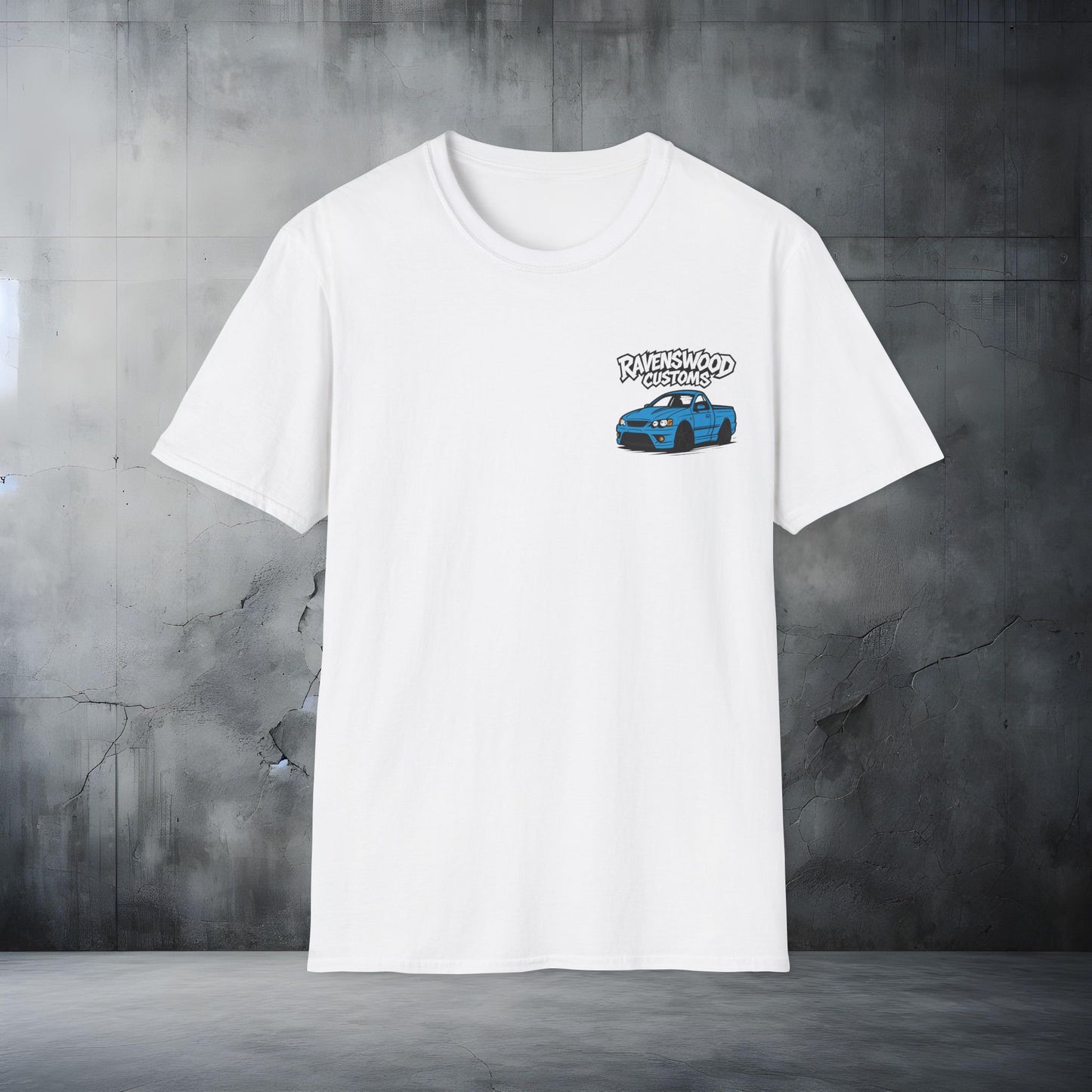 Ravenswood Customs Unisex Softstyle T-Shirt - Blue BF Falcon Ute Design, Cool Graphic Tee