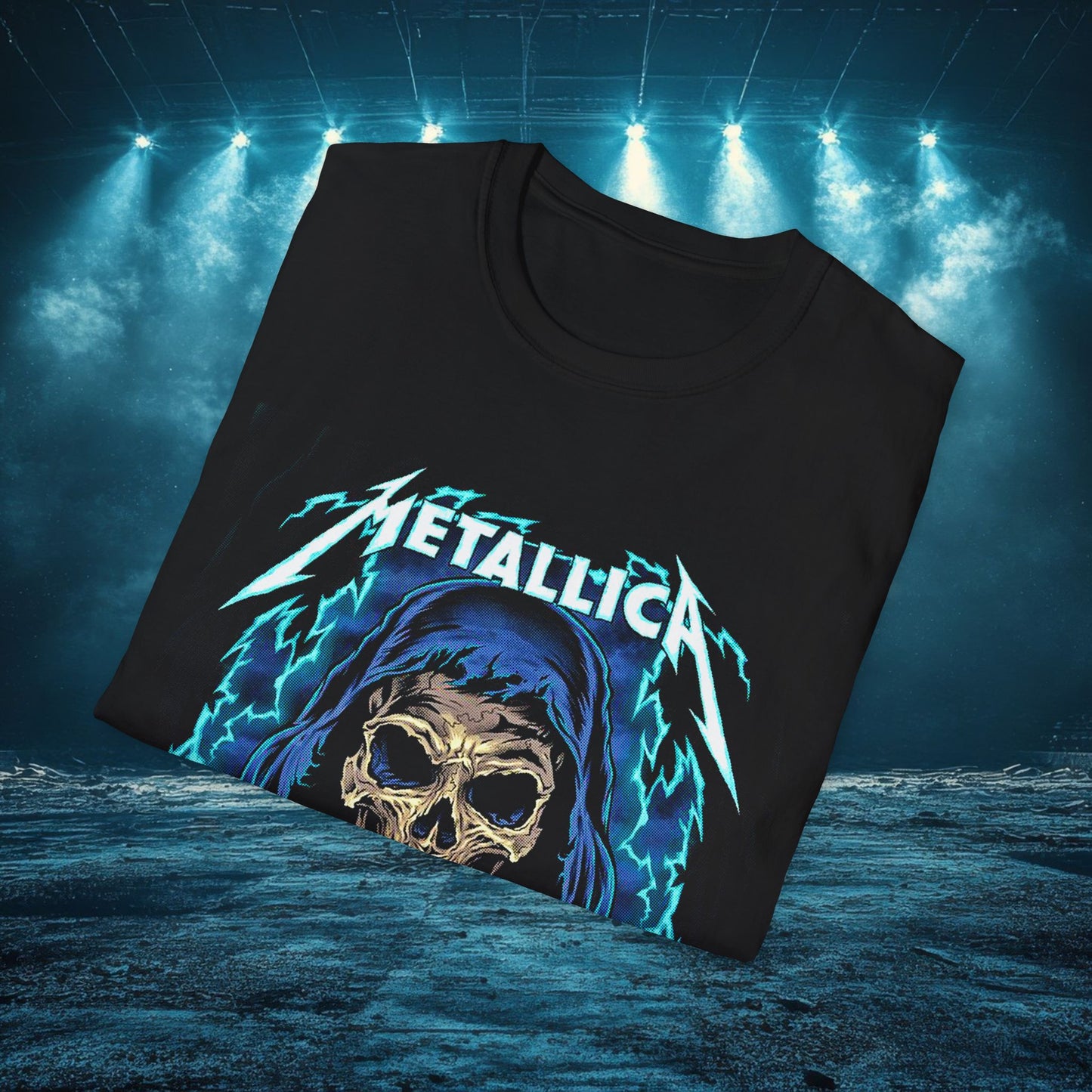 Metallica Skull Graphic 10 Unisex Softstyle T-Shirt, Band Tee, Music Apparel, Perfect Gift for Rock Fans, Concert Wear, Casual Style