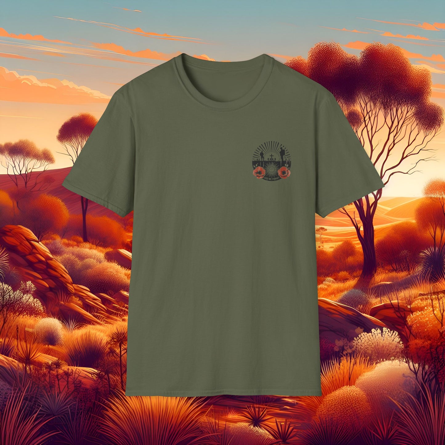 Lest We Forget Anzac Day Memorial T-Shirt - Unisex Softstyle