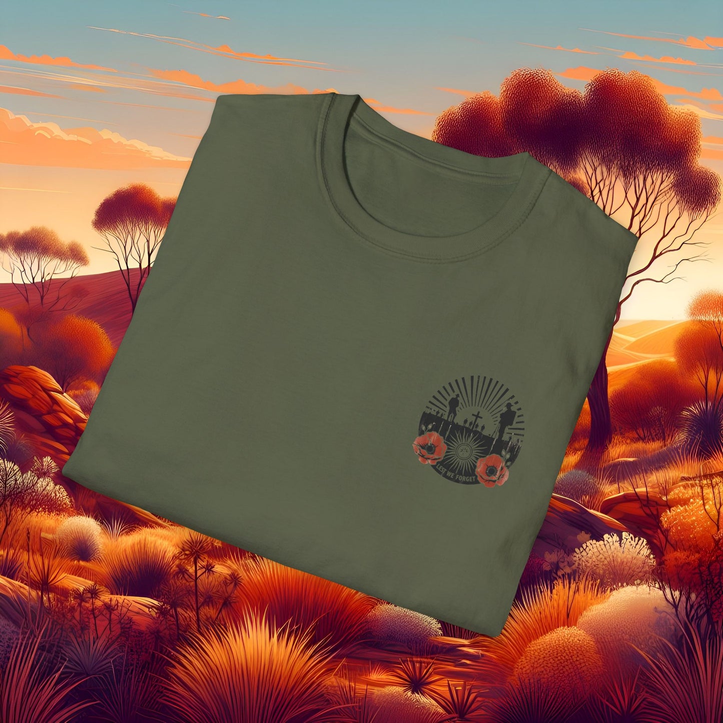 Lest We Forget Anzac Day Memorial T-Shirt - Unisex Softstyle