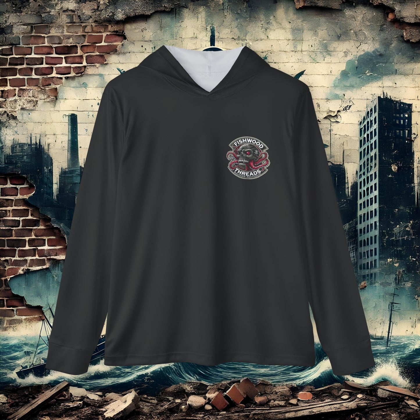 Men's Sports Warmup Hoodie - Fishwood Threads, Adventure & Outdoor Enthusiasts