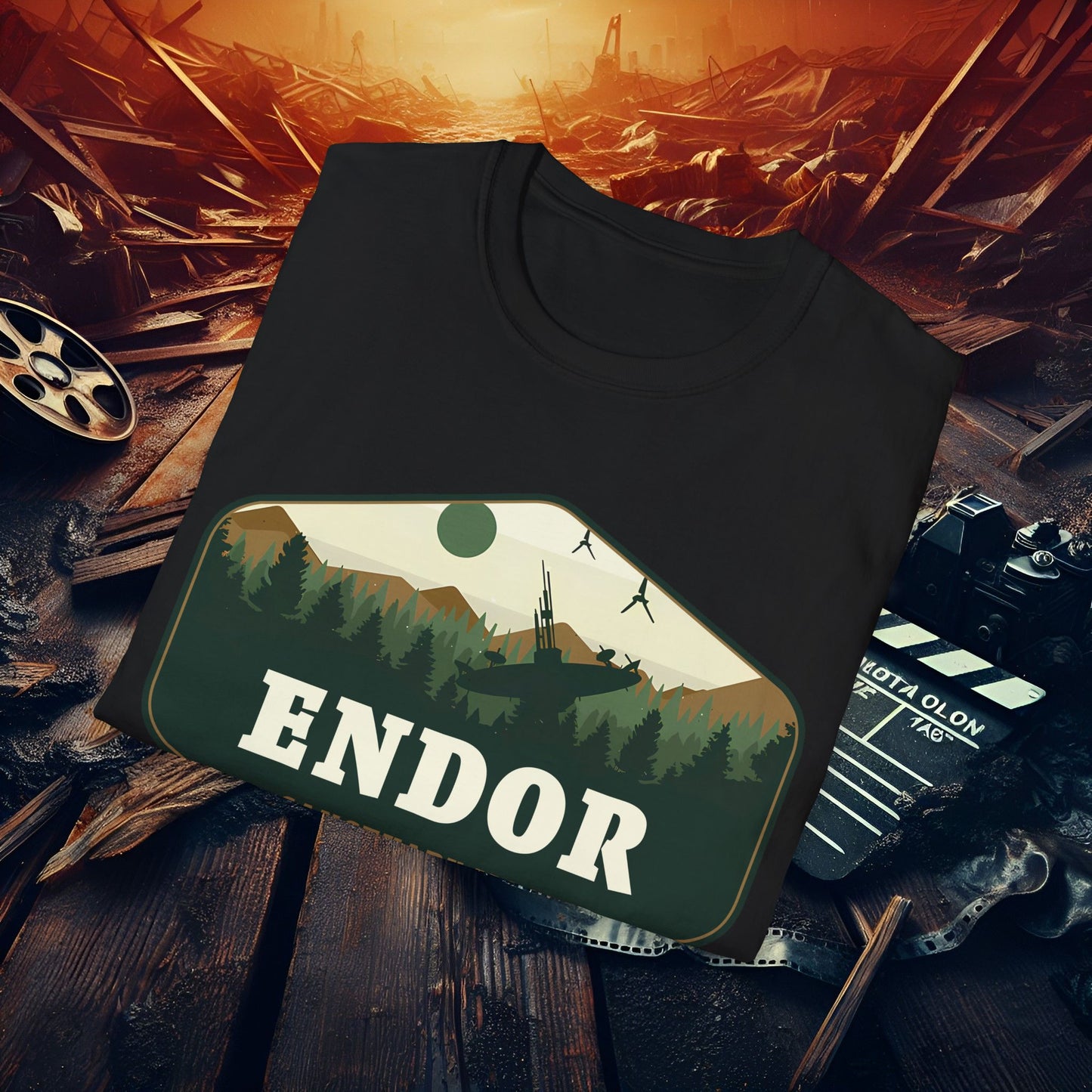 Endor Sanctuary Moon T-Shirt | Fan Apparel, Unisex Graphic Tee, Sci-Fi Gift, Geeky Fashion, Adventure Shirt