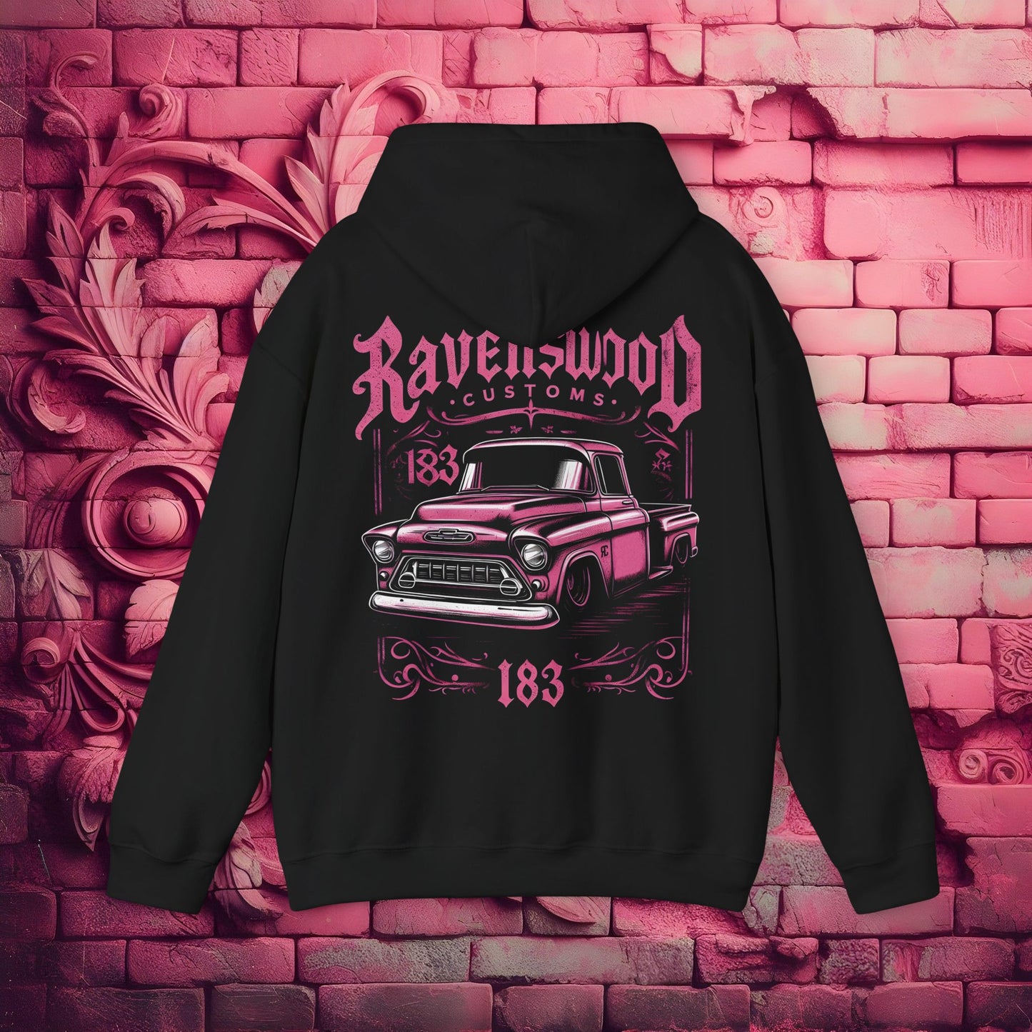 Ravenswood Customs Vintage Style Pink Apache 1 Custom Hoodie Unisex Hooded Sweatshirt