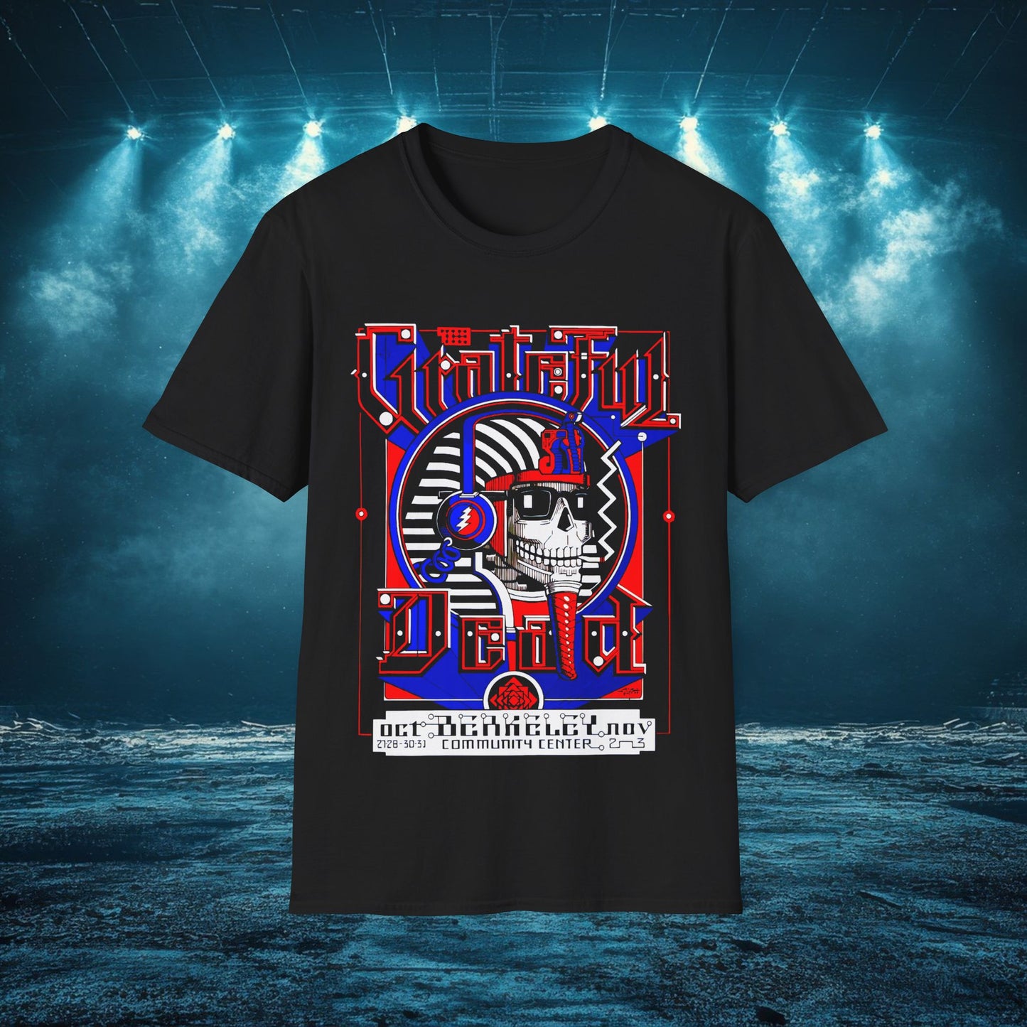 Grateful Dead Skull Graphic Tee, Retro Music Lover Shirt, Halloween Costume Top, Unisex Party Apparel, Unique Graphic T-Shirt