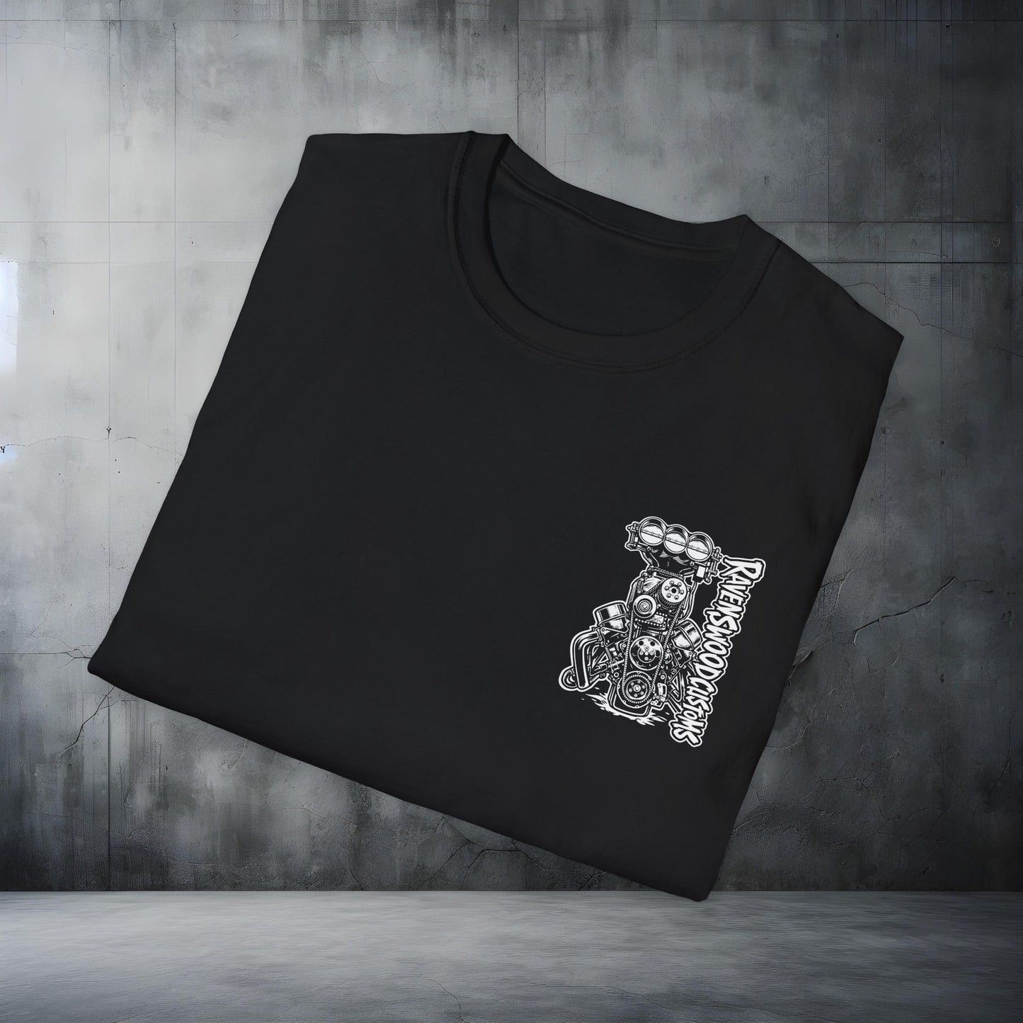 Ravenswood Customs Blown Injected V8 Engine Graphic Tee