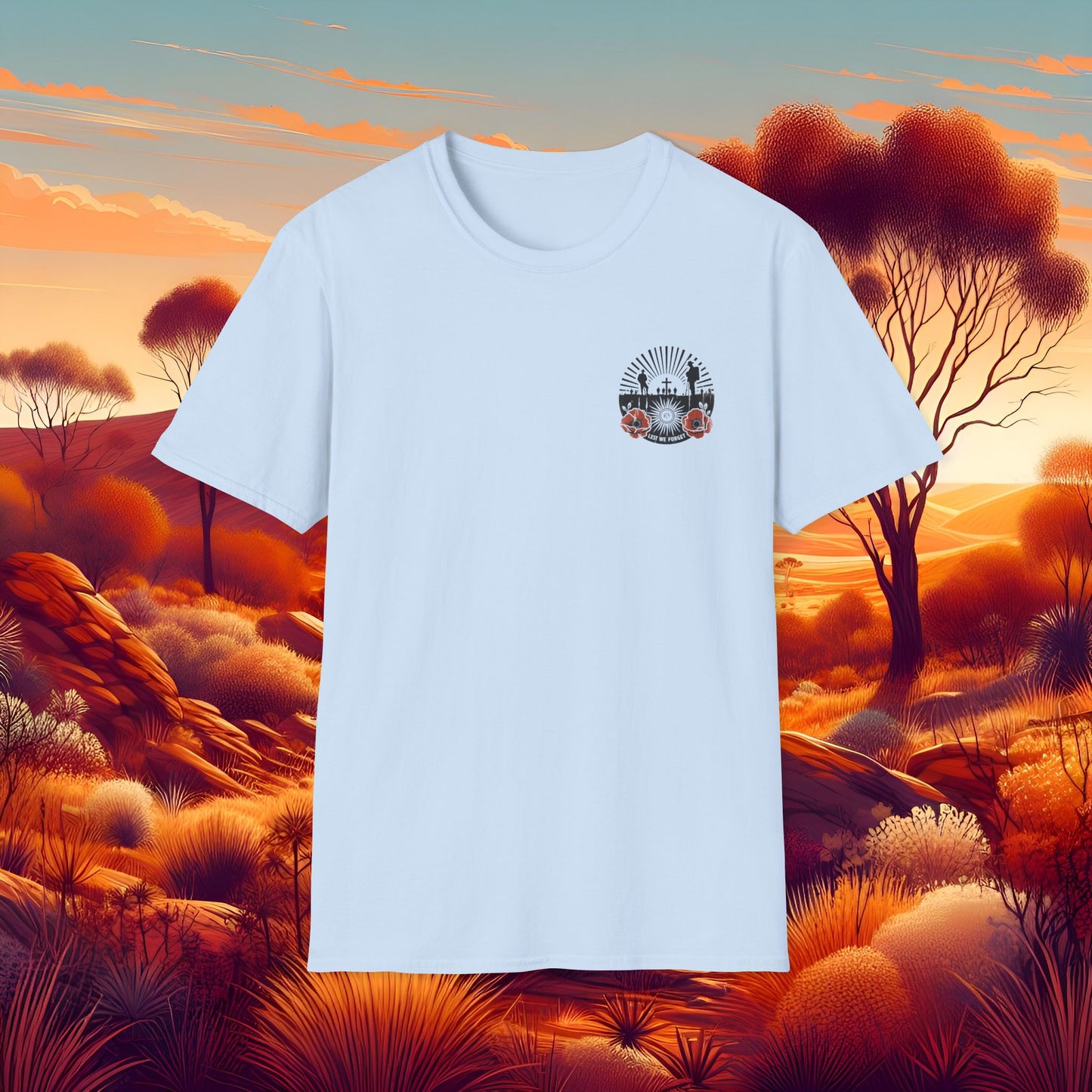 Lest We Forget Anzac Day Memorial T-Shirt - Unisex Softstyle