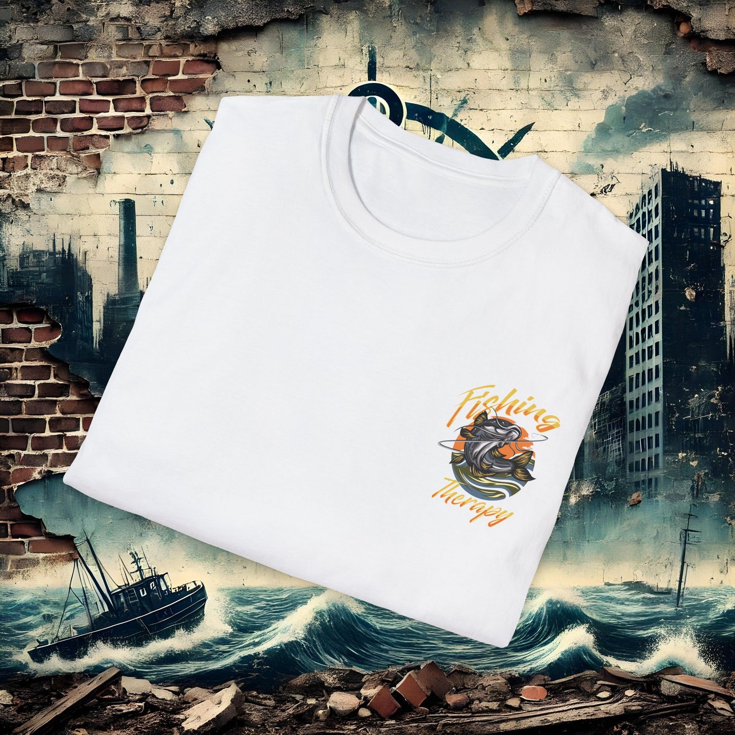 Fishing Therapy Unisex Softstyle T-Shirt – Relax in Style