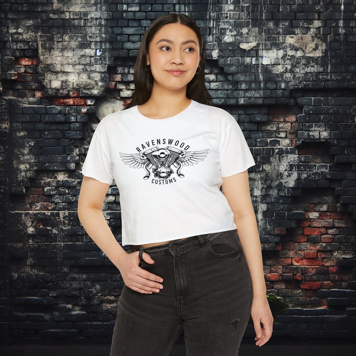 Ravenswood Customs Women's Festival Crop Top - Boho Chic Tee for Summer Events