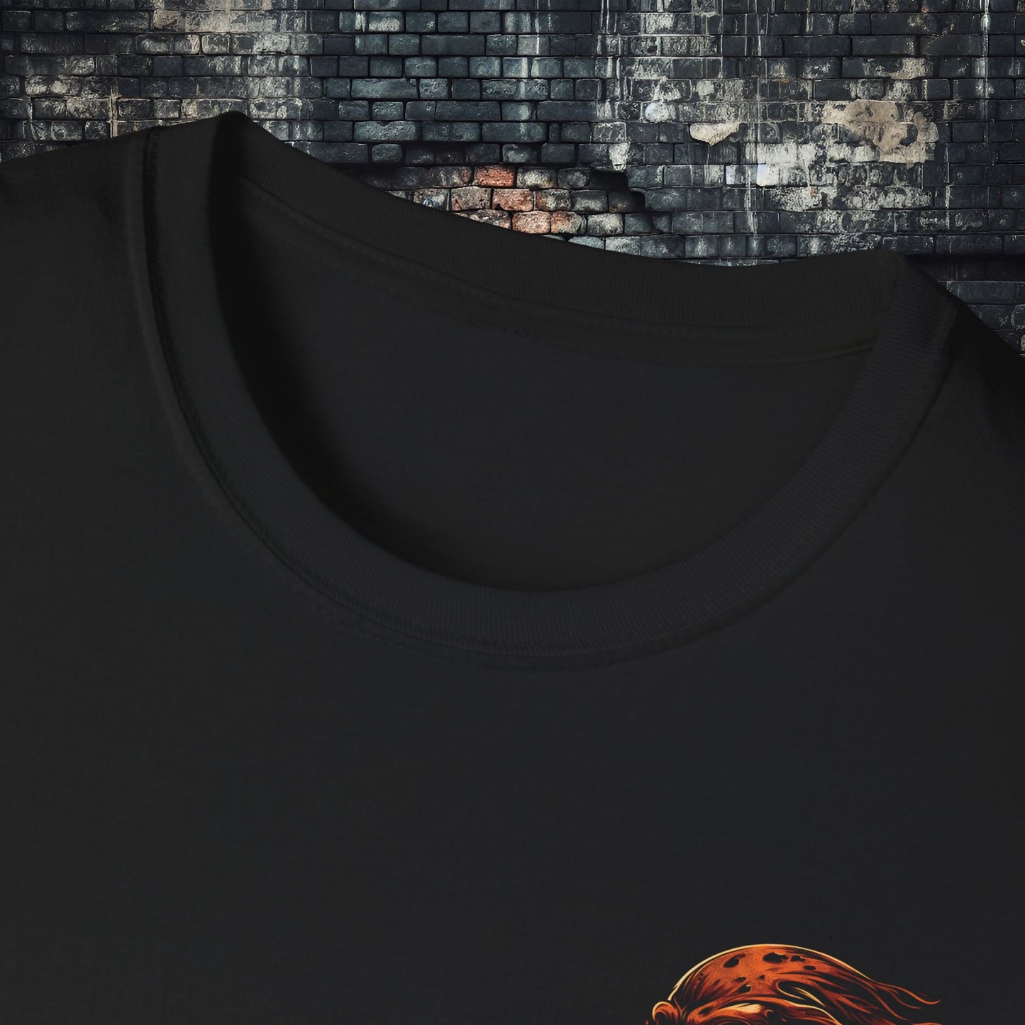 Ravenswood Customs Flamming Skull Unisex Softstyle T-Shirt