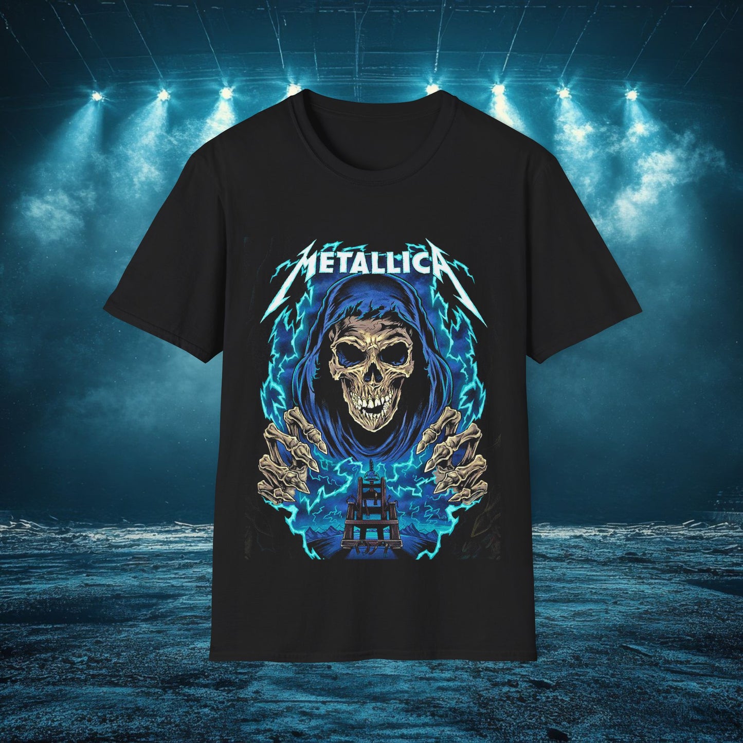 Metallica Skull Graphic 10 Unisex Softstyle T-Shirt, Band Tee, Music Apparel, Perfect Gift for Rock Fans, Concert Wear, Casual Style