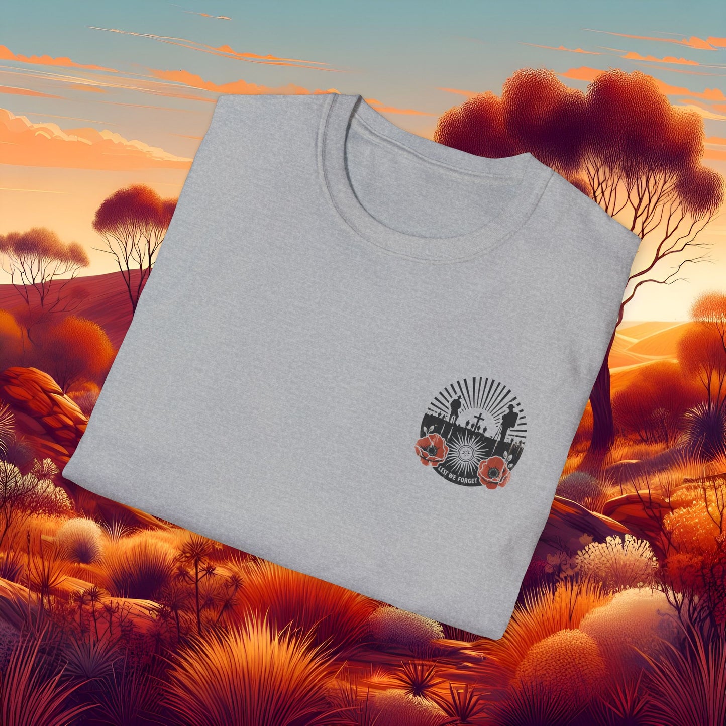 Lest We Forget Anzac Day Memorial T-Shirt - Unisex Softstyle