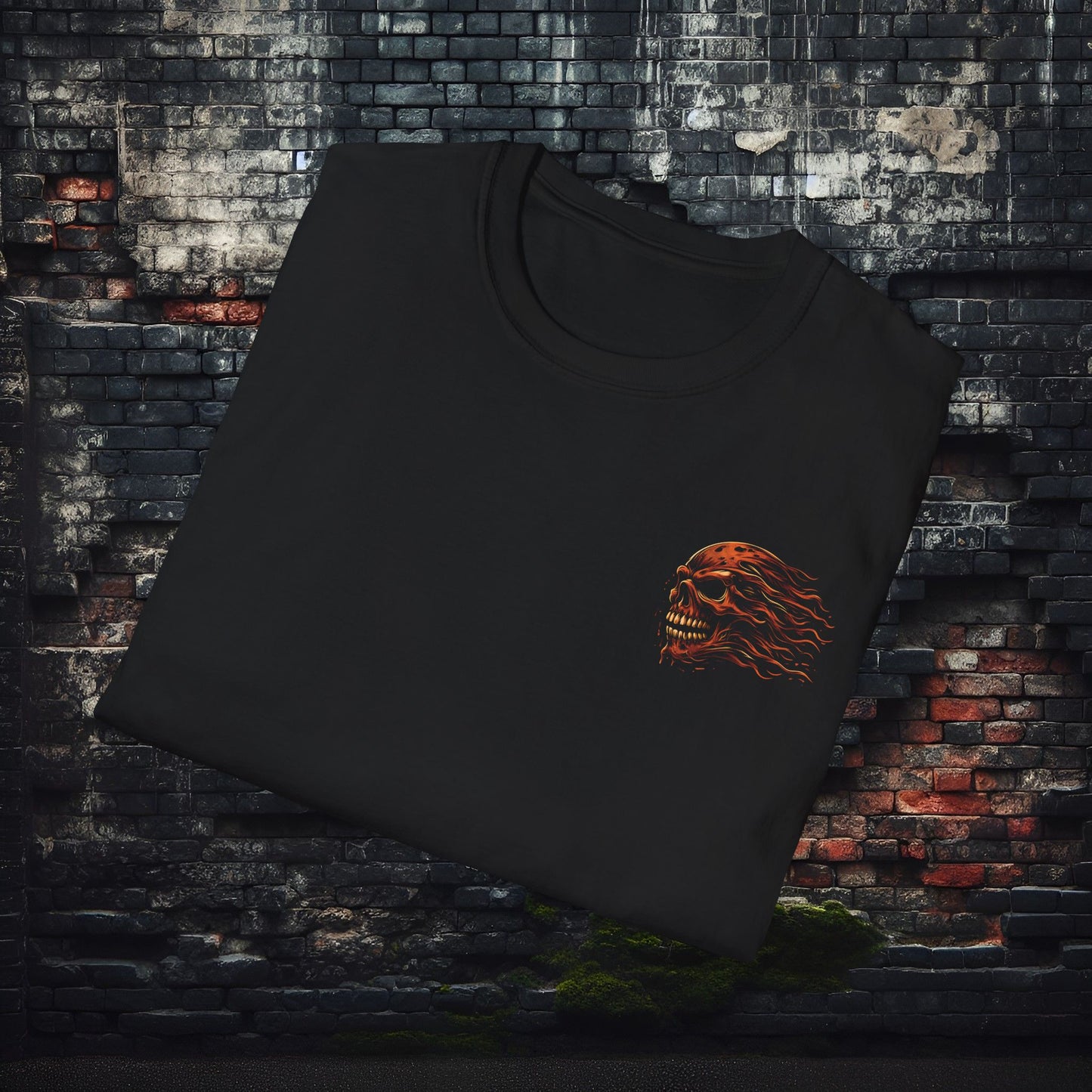 Ravenswood Customs Flamming Skull Unisex Softstyle T-Shirt