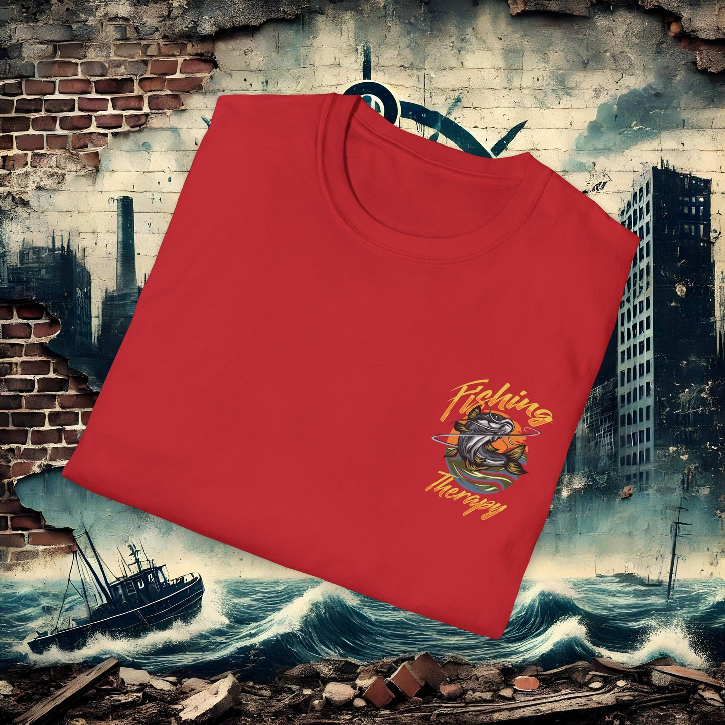 Fishing Therapy Unisex Softstyle T-Shirt – Relax in Style