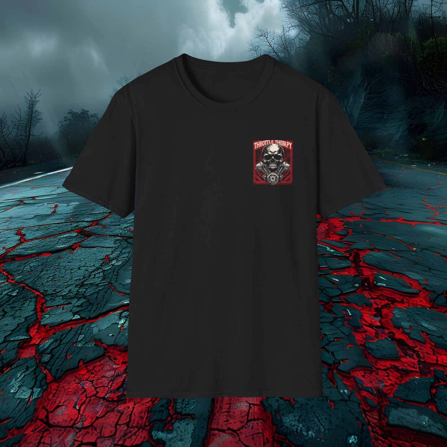 Throttle Therapy Skull Graphic Tee | Unisex Softstyle T-Shirt