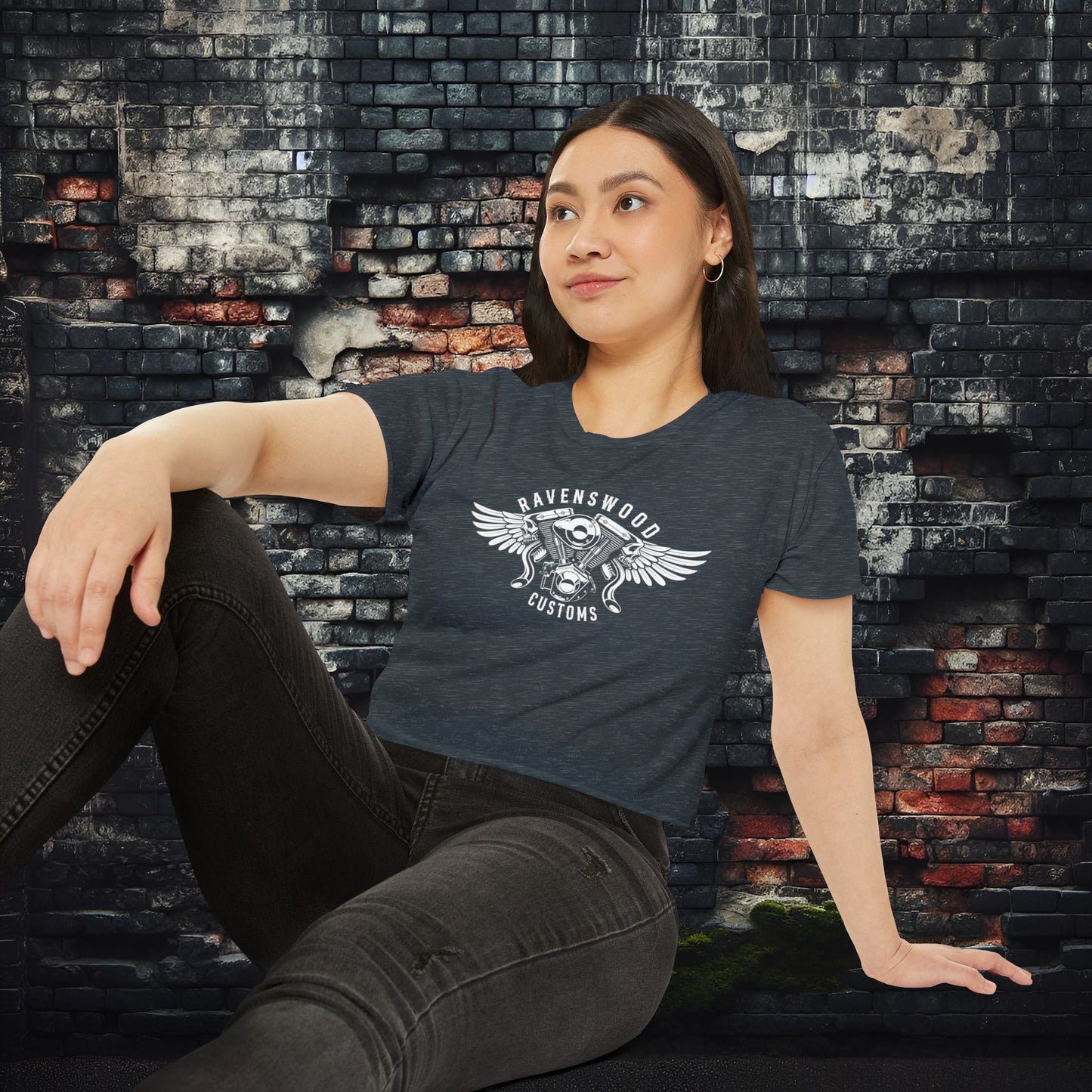 Ravenswood Customs Women's Festival Crop Top - Boho Chic Tee for Summer Events