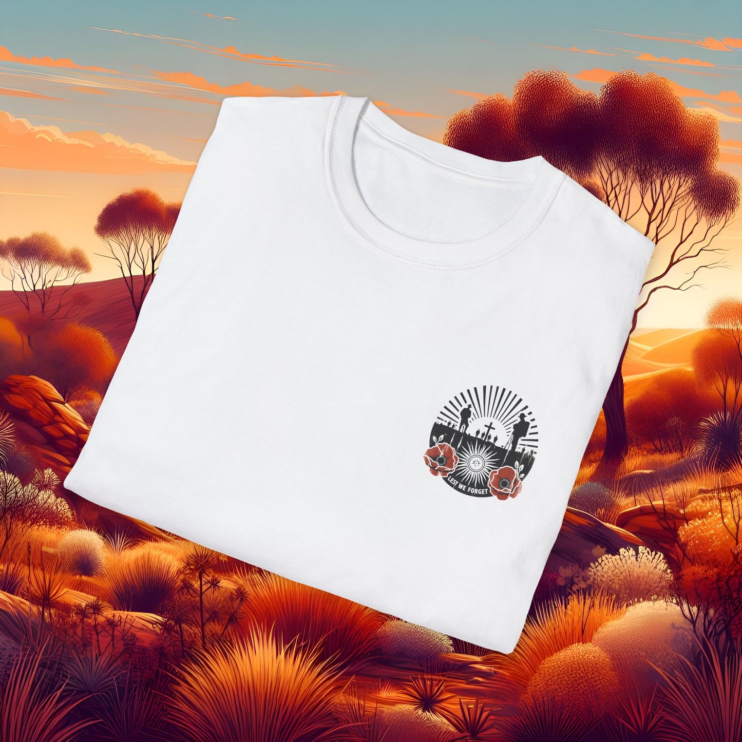 Lest We Forget Anzac Day Memorial T-Shirt - Unisex Softstyle