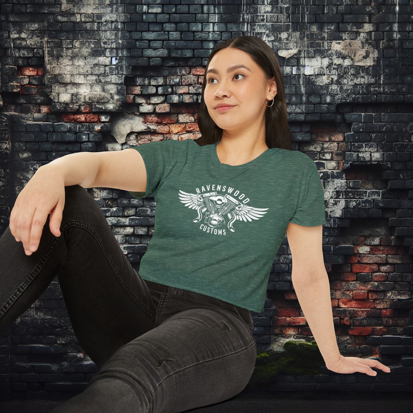 Ravenswood Customs Women's Festival Crop Top - Boho Chic Tee for Summer Events