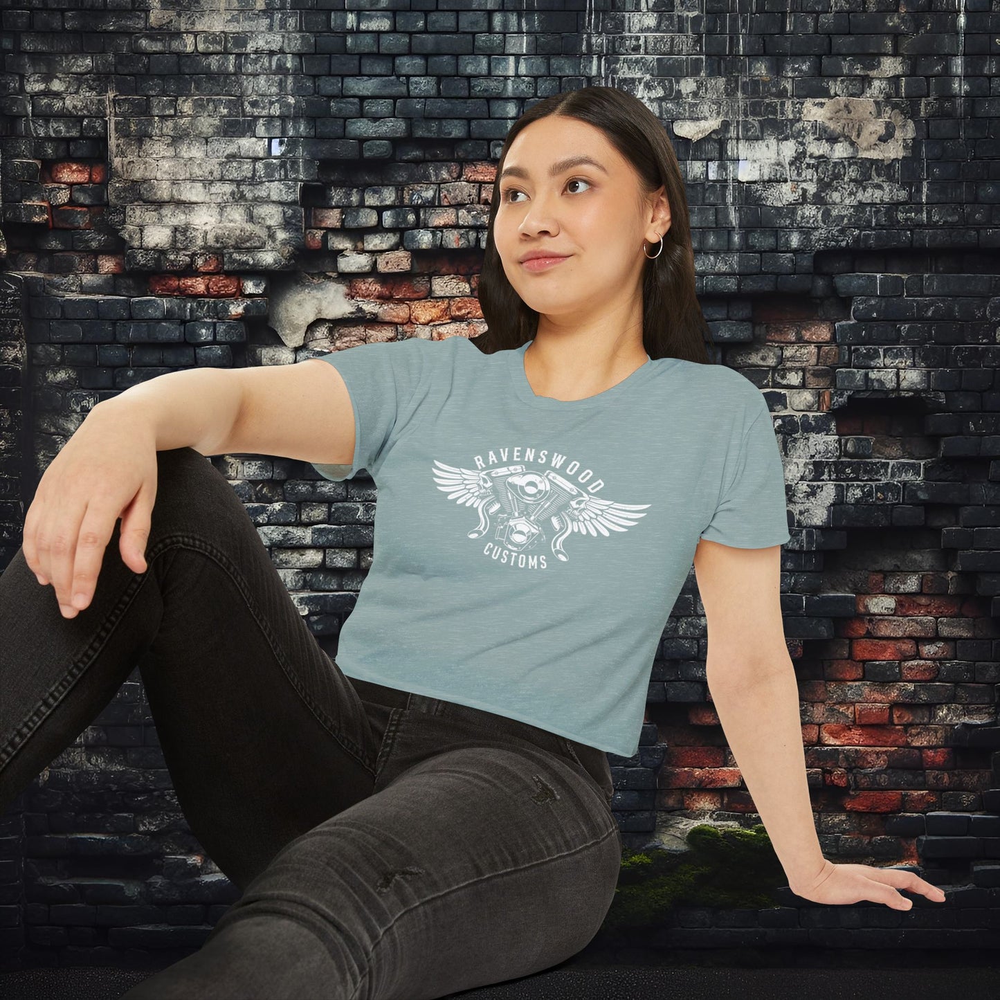 Ravenswood Customs Women's Festival Crop Top - Boho Chic Tee for Summer Events