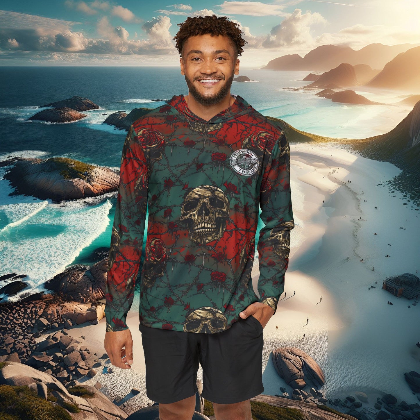 Men's Sports Warmup Hoodie - Fishwood Threads, Adventure & Outdoor Enthusiasts