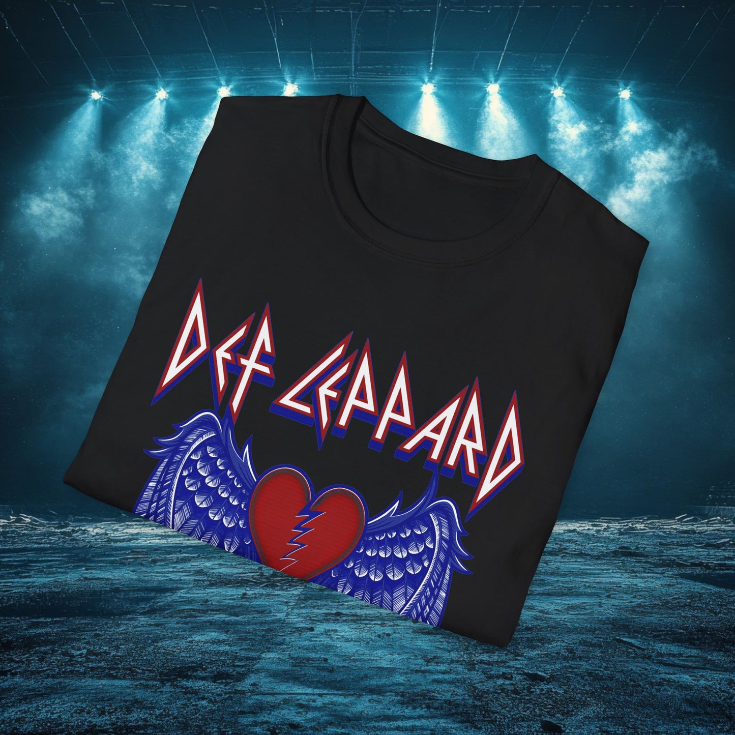 DL Blue Winged Heart T-Shirt | Vintage Rock Apparel, Unisex Graphic Tee, Music Lover Gift, Concert Wear, Nostalgic Merchandise