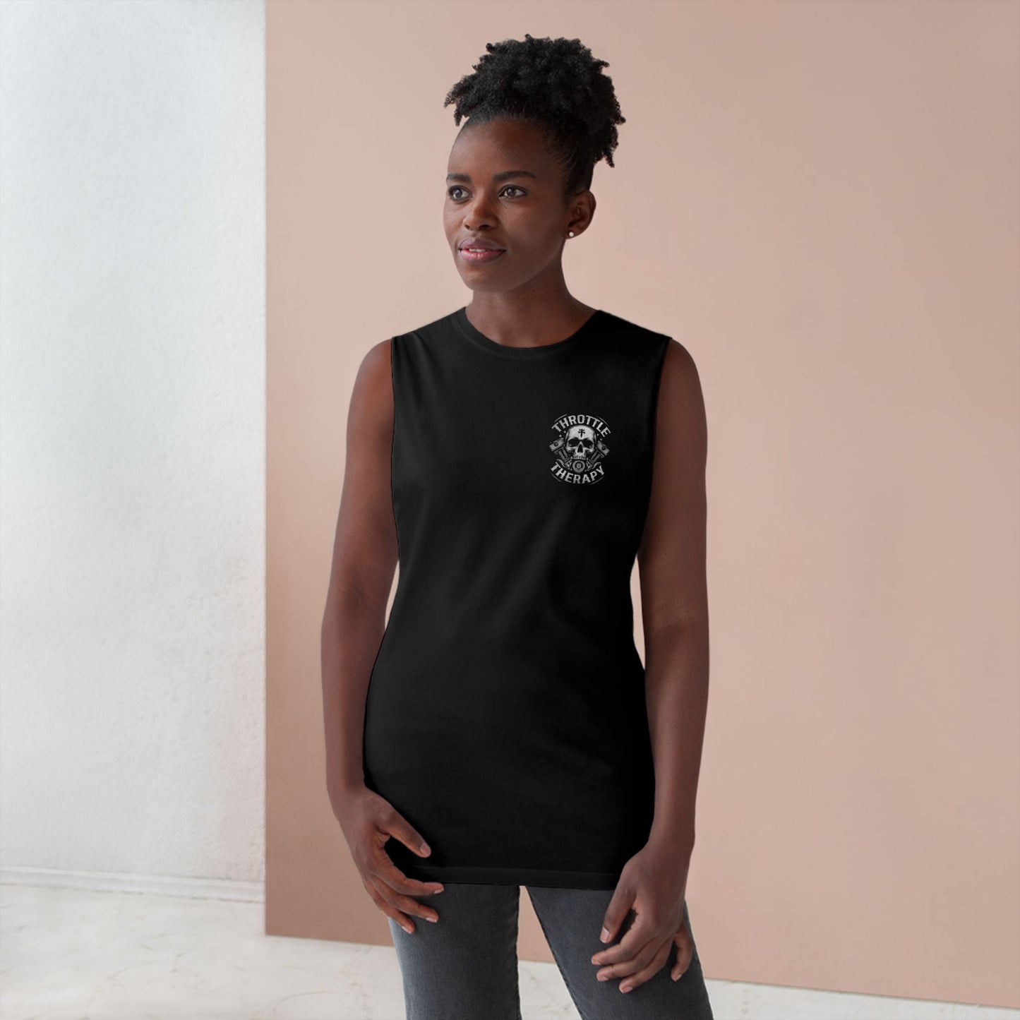 Throttle Therapy Unisex Tank - Edgy Motorcycle Graphic Tee