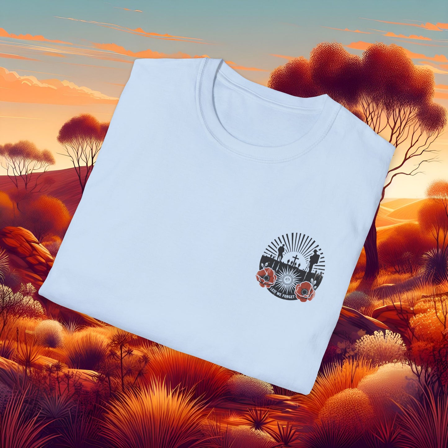 Lest We Forget Anzac Day Memorial T-Shirt - Unisex Softstyle