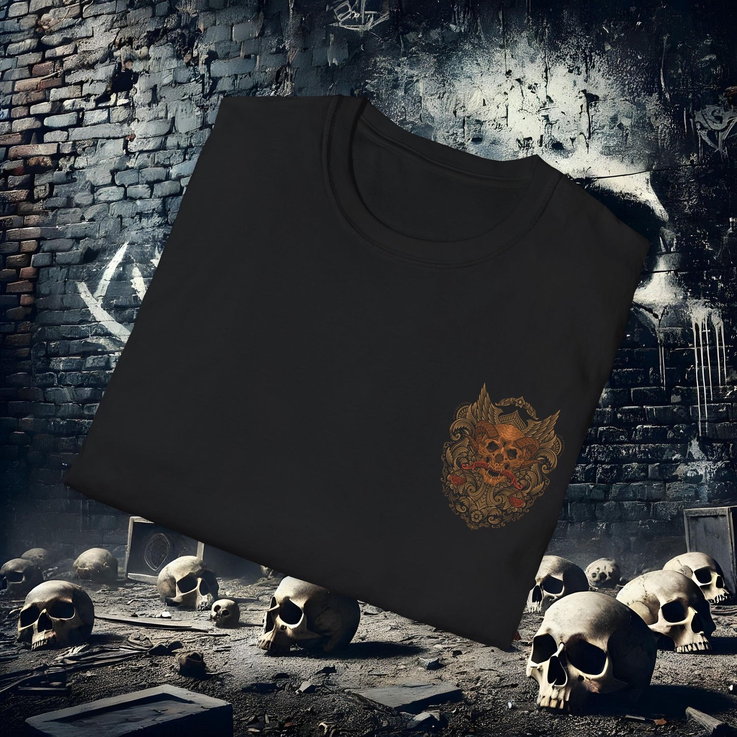 Demon Skull 3 Unisex Softstyle T-Shirt