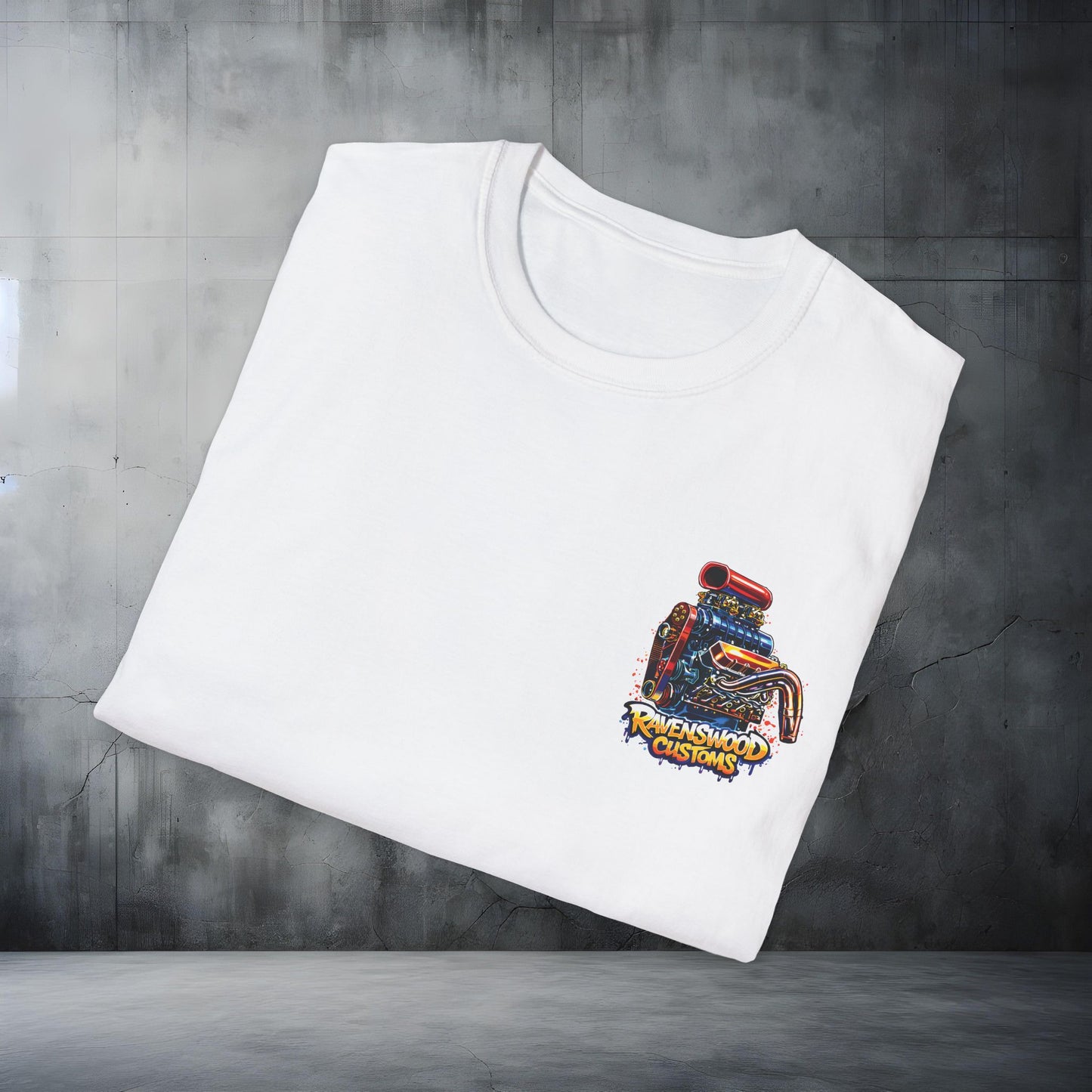 Ravenswood Customs Blown V8 Engine Graphic T-Shirt
