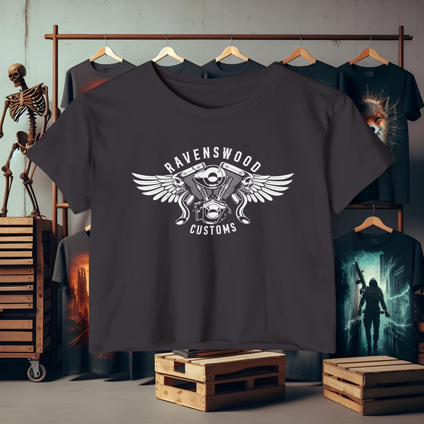 Ravenswood Customs Women's Festival Crop Top - Boho Chic Tee for Summer Events