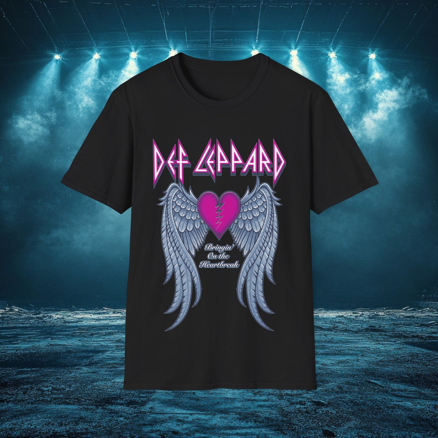 DL Winged Heart T-Shirt | Vintage Rock Apparel, Unisex Graphic Tee, Music Lover Gift, Concert Wear, Nostalgic Merchandise