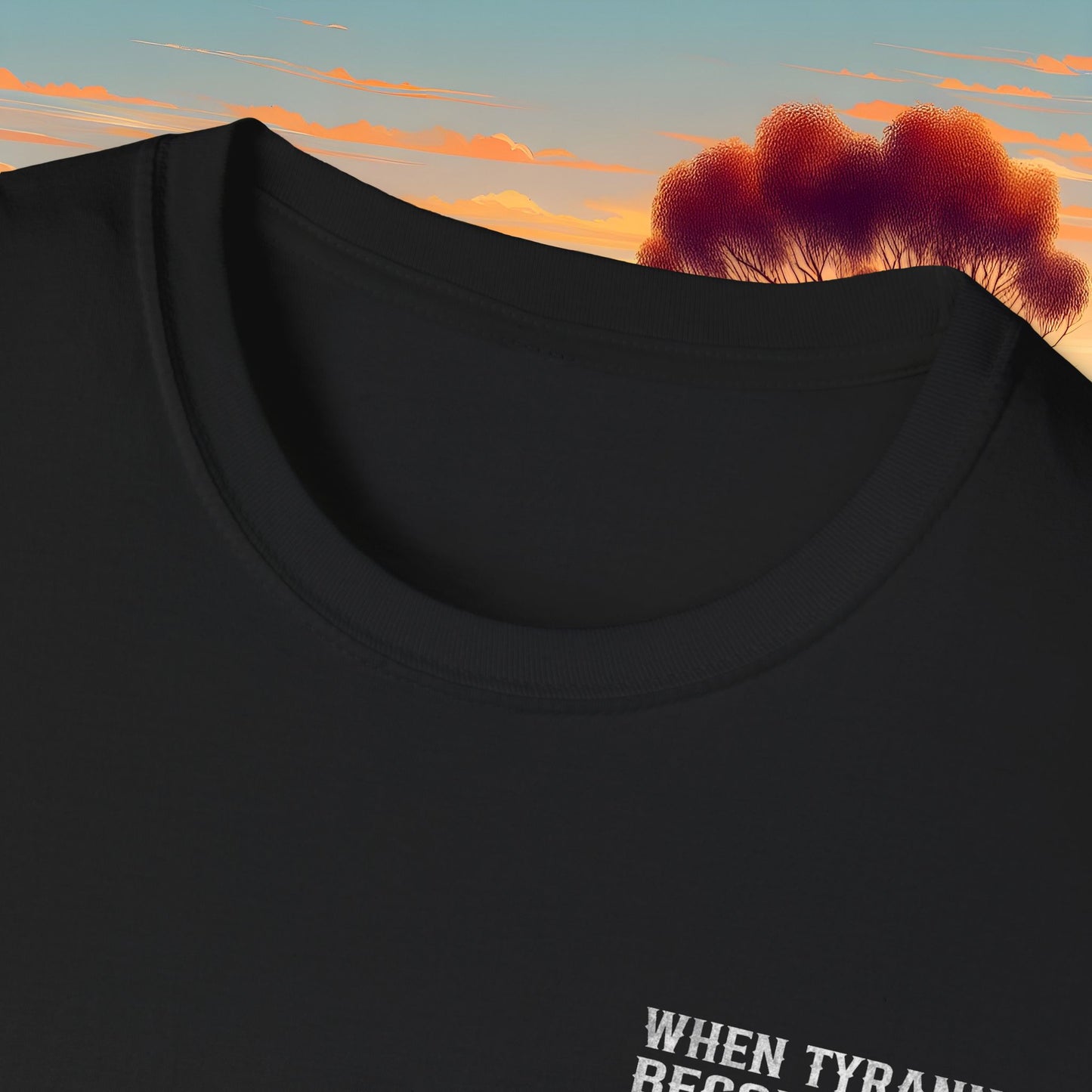 Unisex Softstyle T-Shirt: 'When Tyranny Becomes Law' Graphic Tee