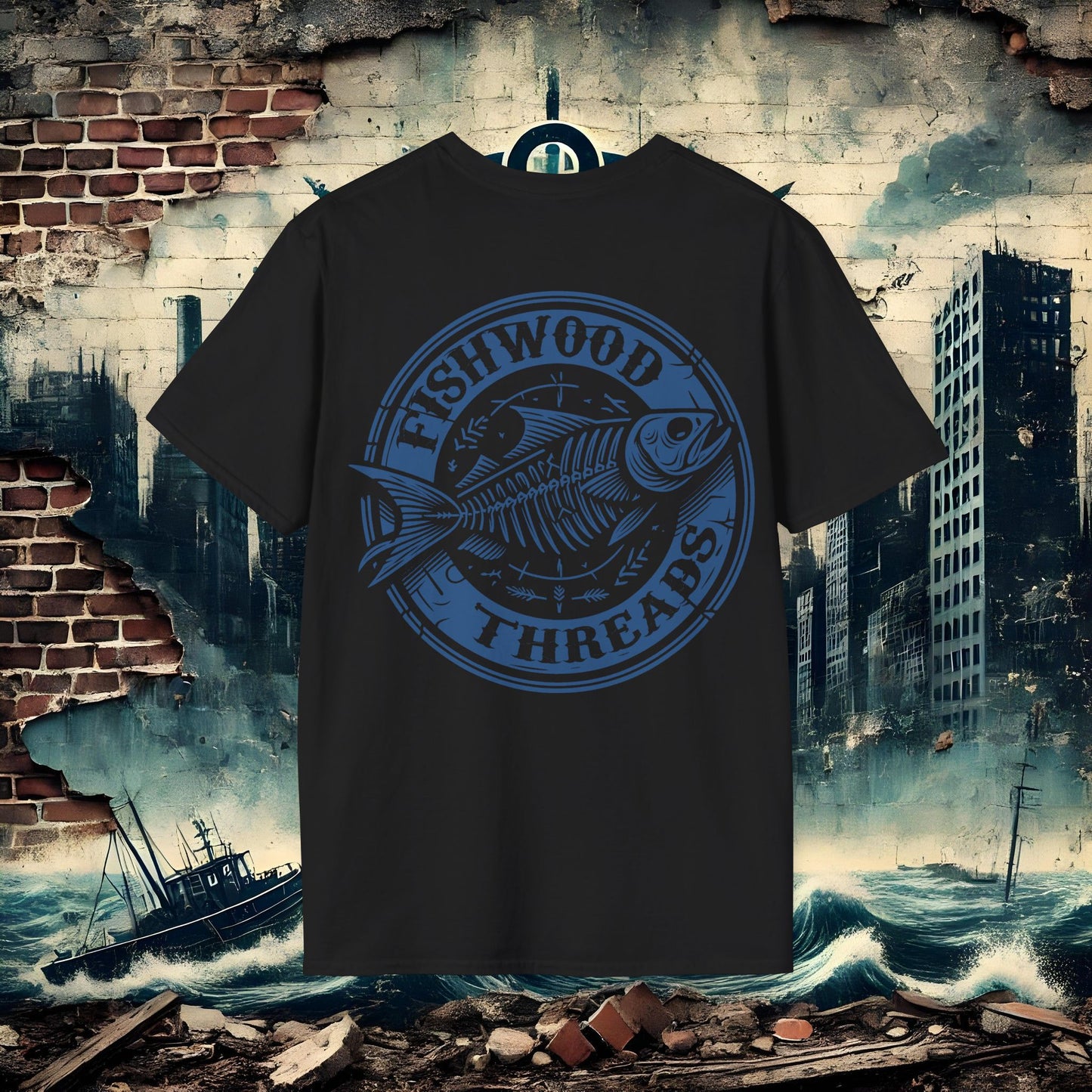 Fishwood Threads Fishing Adventure Unisex Softstyle T-Shirt - Perfect Gift for Anglers