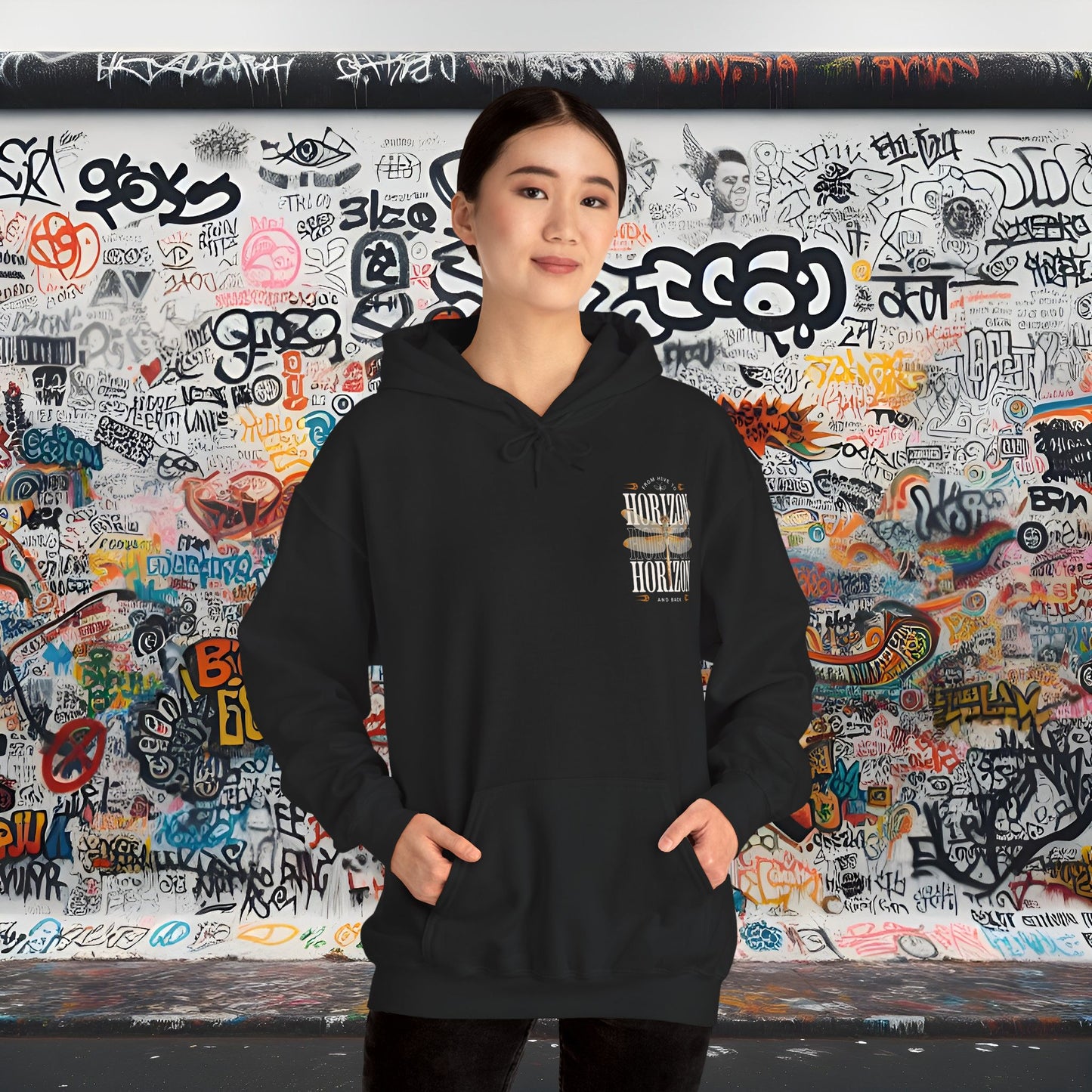Horizon Graphic Hoodie | Unisex Sweatshirt for Adventure Lovers, Gift for Travel Enthusiasts, Cozy Casual Wear, Perfect for Hiking