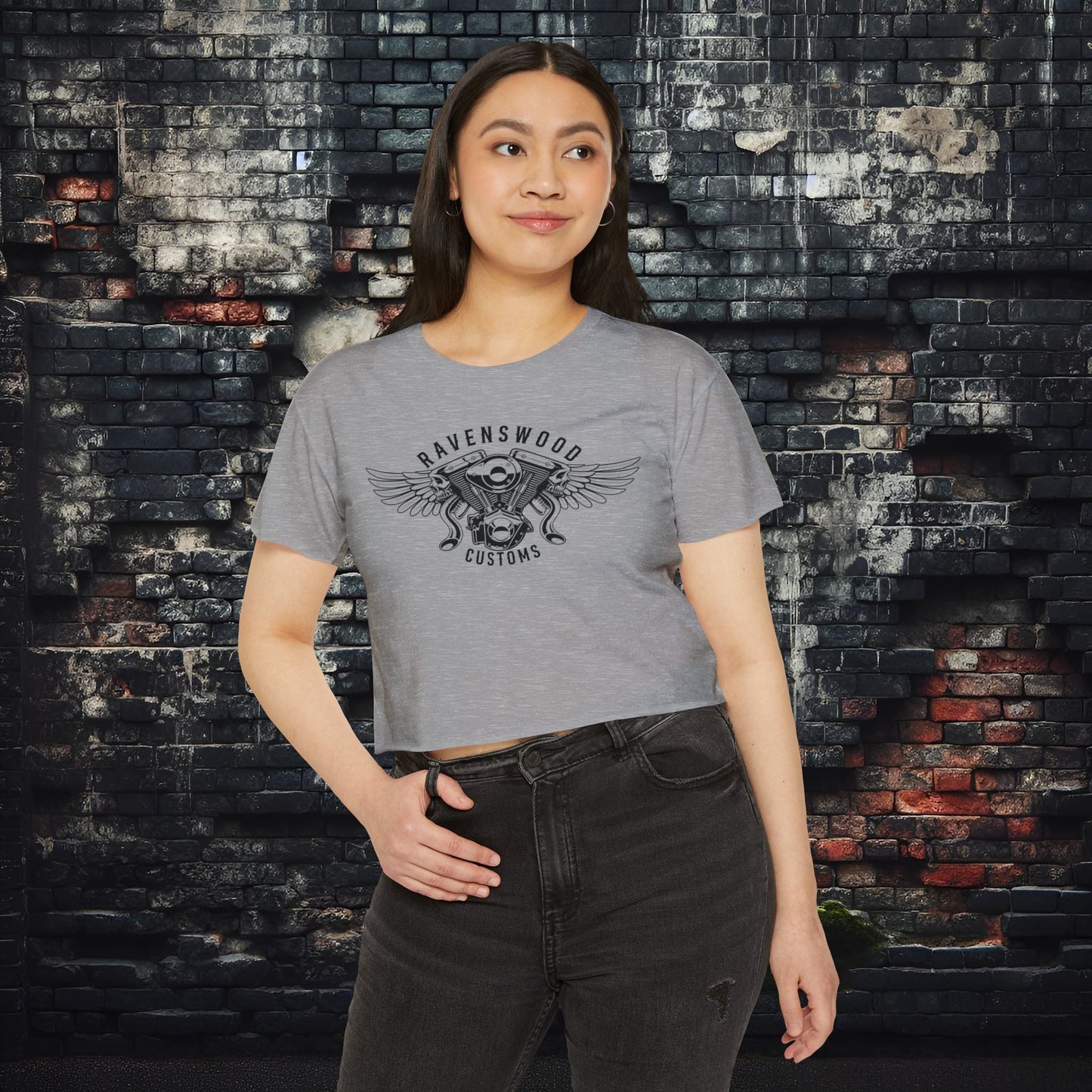 Ravenswood Customs Women's Festival Crop Top - Boho Chic Tee for Summer Events