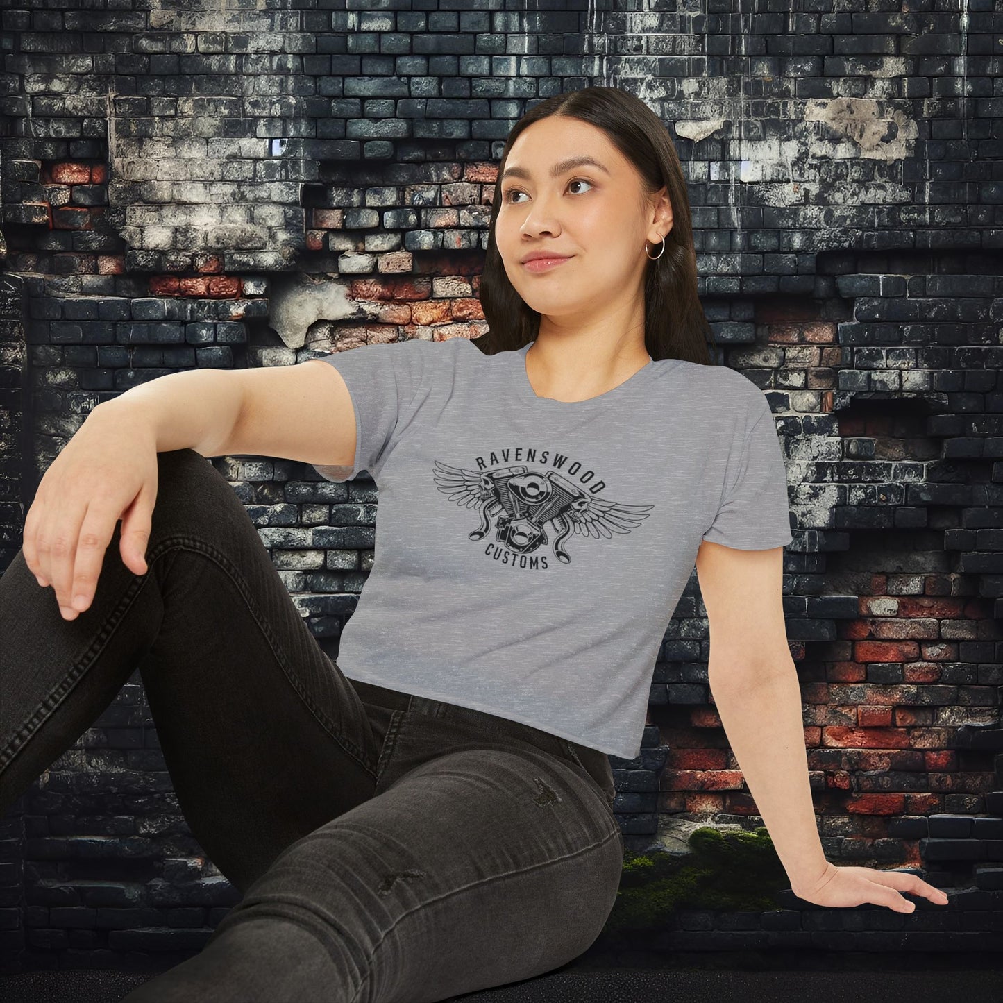 Ravenswood Customs Women's Festival Crop Top - Boho Chic Tee for Summer Events