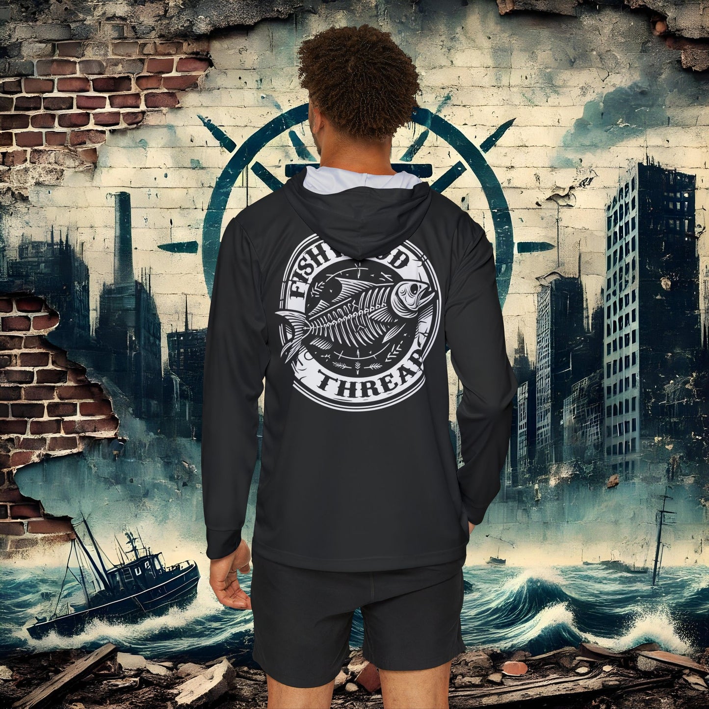 Men's Sports Warmup Hoodie - Fishwood Threads, Adventure & Outdoor Enthusiasts