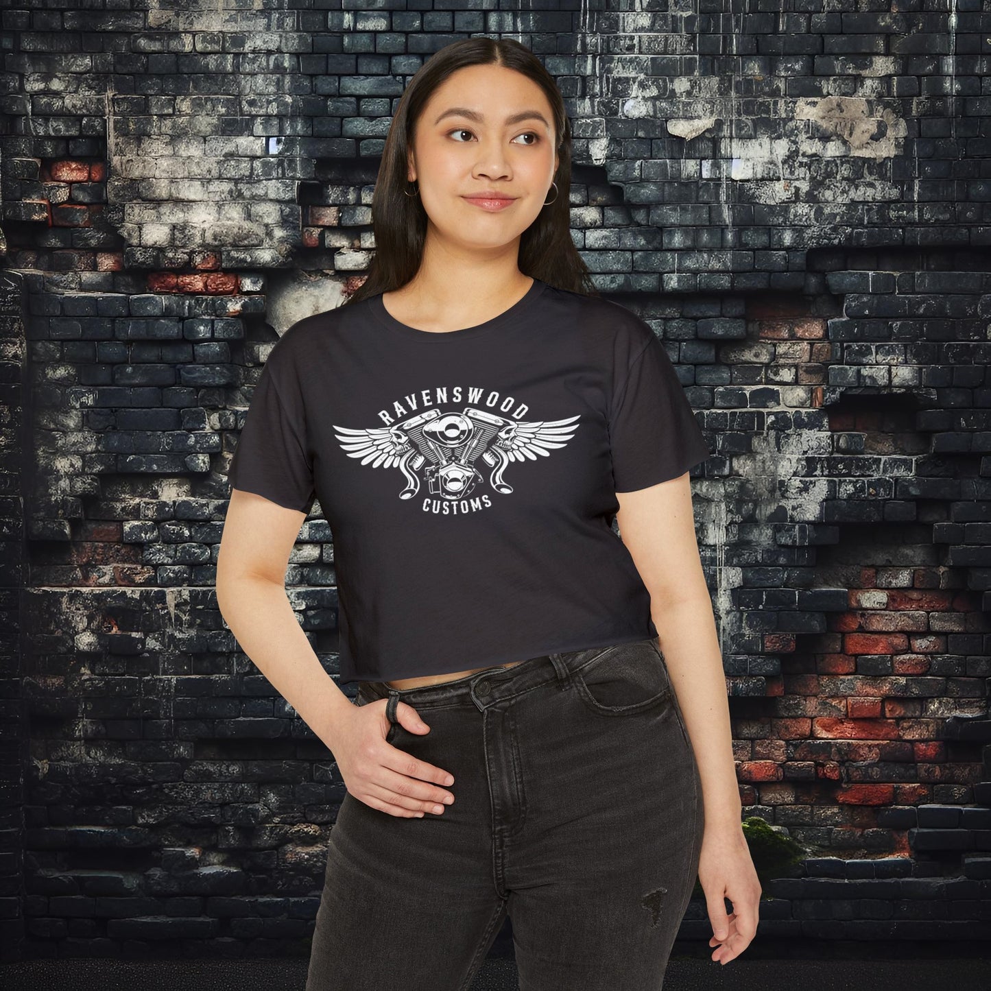 Ravenswood Customs Women's Festival Crop Top - Boho Chic Tee for Summer Events