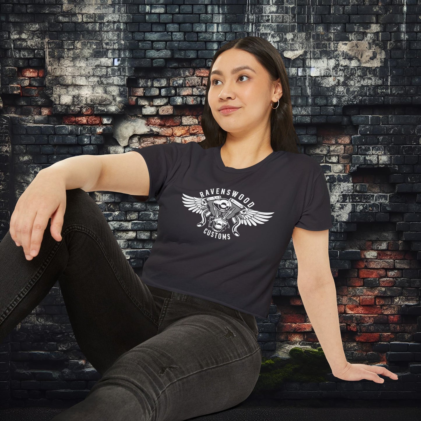Ravenswood Customs Women's Festival Crop Top - Boho Chic Tee for Summer Events