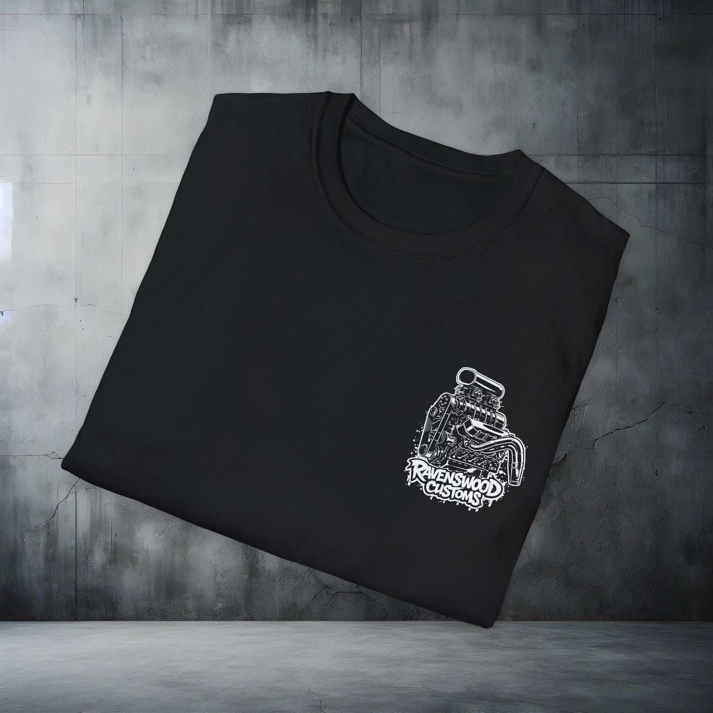 Ravenswood Customs Blown V8 Engine Graphic T-Shirt