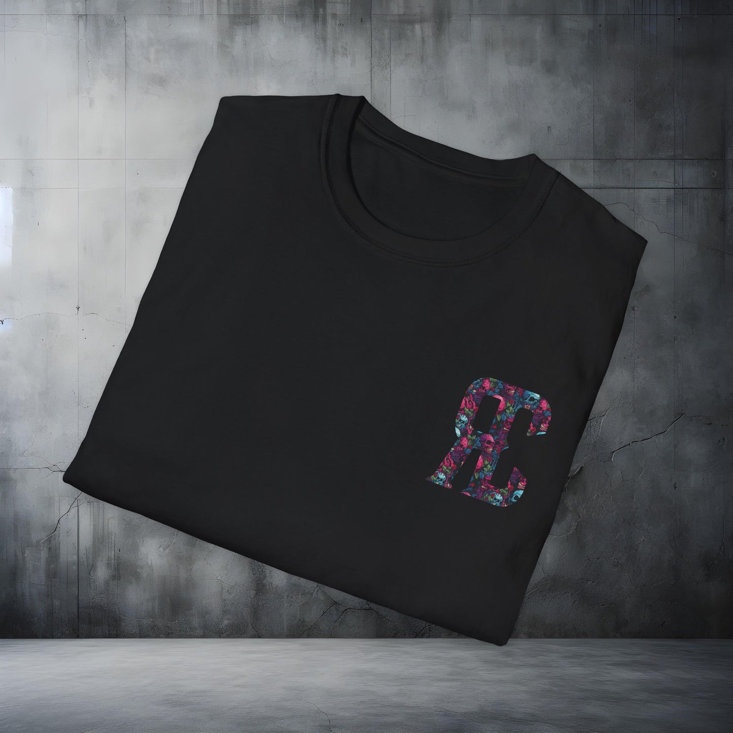 Unisex Softstyle Skull & Floral Graphic T-Shirt - Perfect for Halloween & Everyday Wear