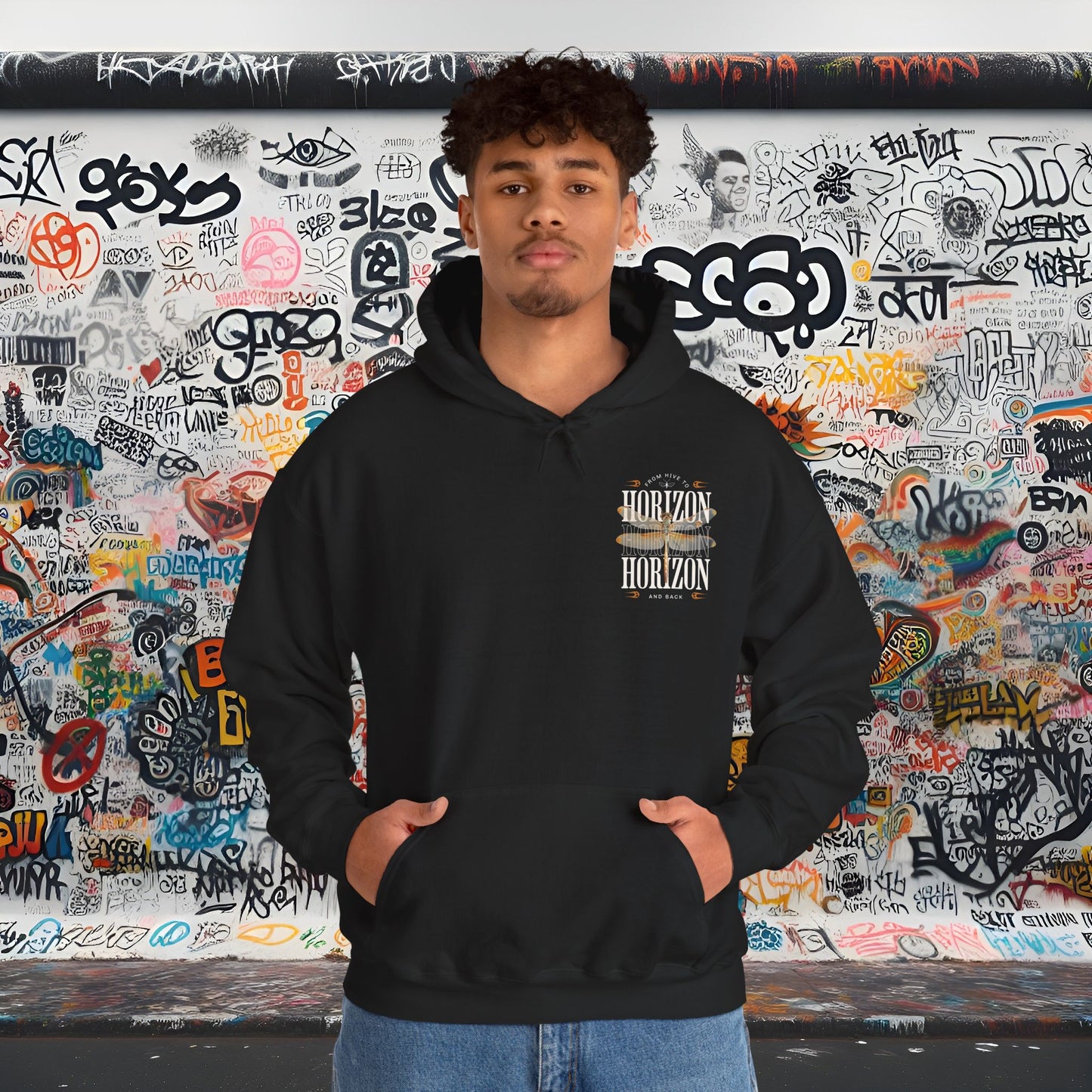 Horizon Graphic Hoodie | Unisex Sweatshirt for Adventure Lovers, Gift for Travel Enthusiasts, Cozy Casual Wear, Perfect for Hiking