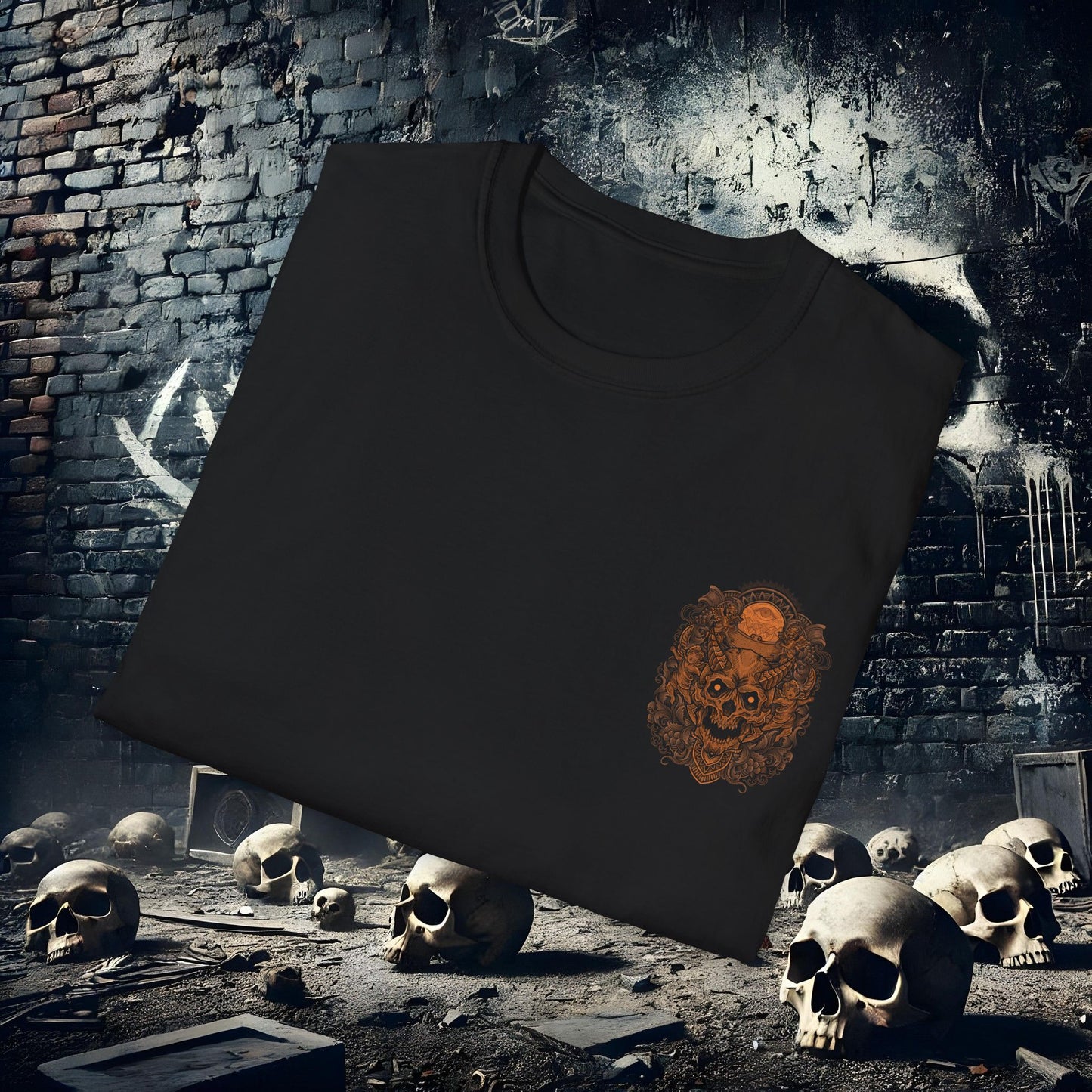 Demon Skull 2 Unisex Softstyle T-Shirt