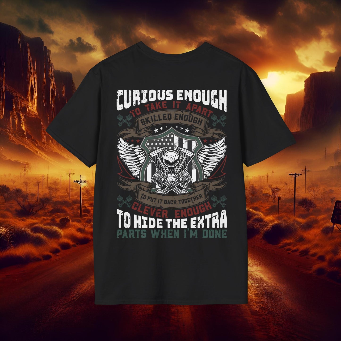 Curious Enough Unisex Softstyle T-Shirt for Mechanics | Vintage Car Design | Perfect Gift for Car Enthusiasts