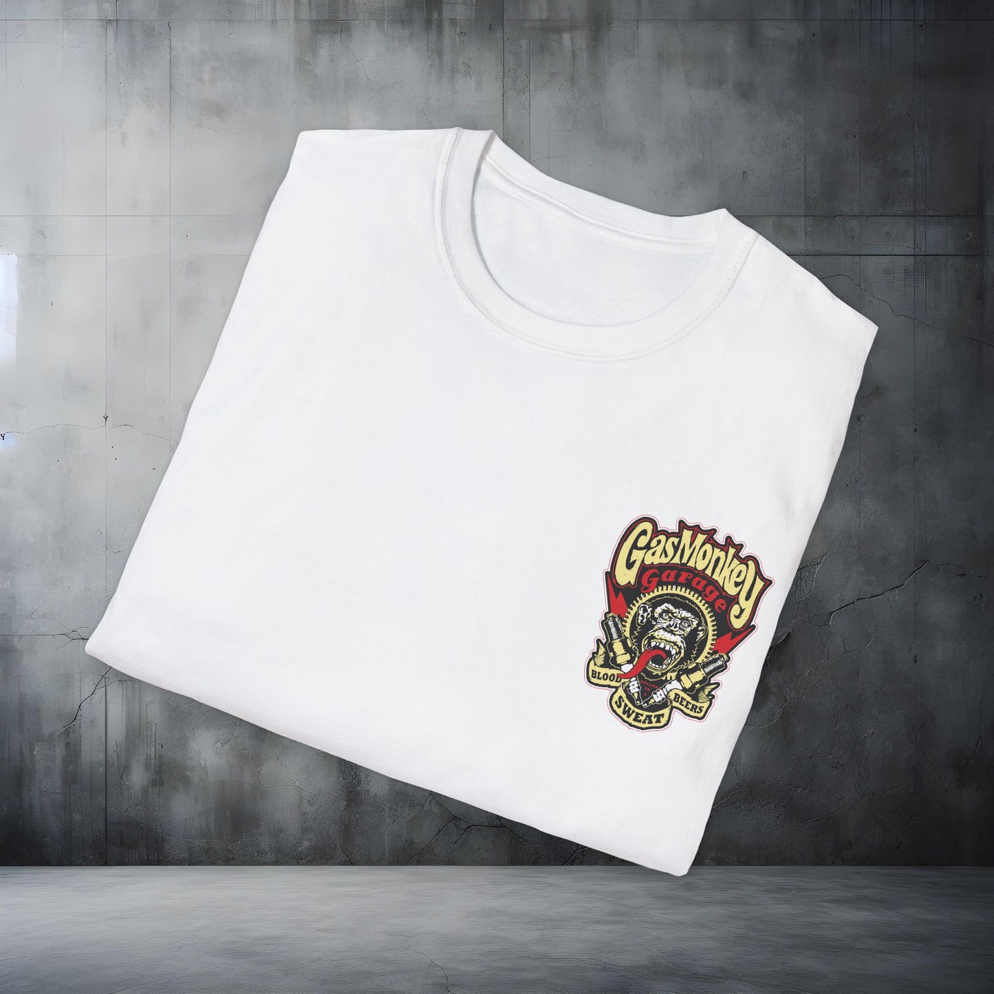 Gas Monkey Garage Unisex Softstyle T-Shirt - Vintage Beer & Monkey Design