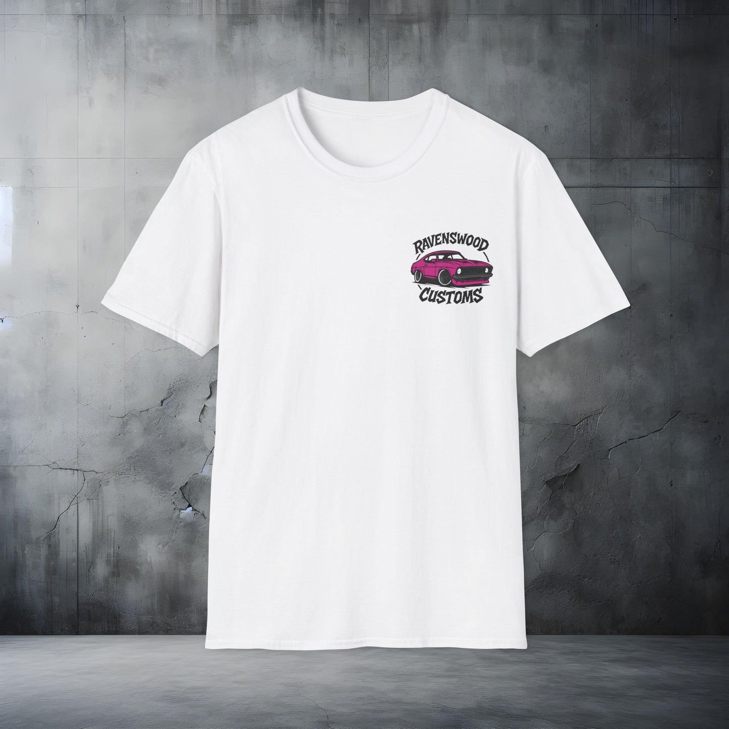 Ravenswood Customs Unisex Softstyle T-Shirt - Pink Coupe Design, Cool Graphic Tee