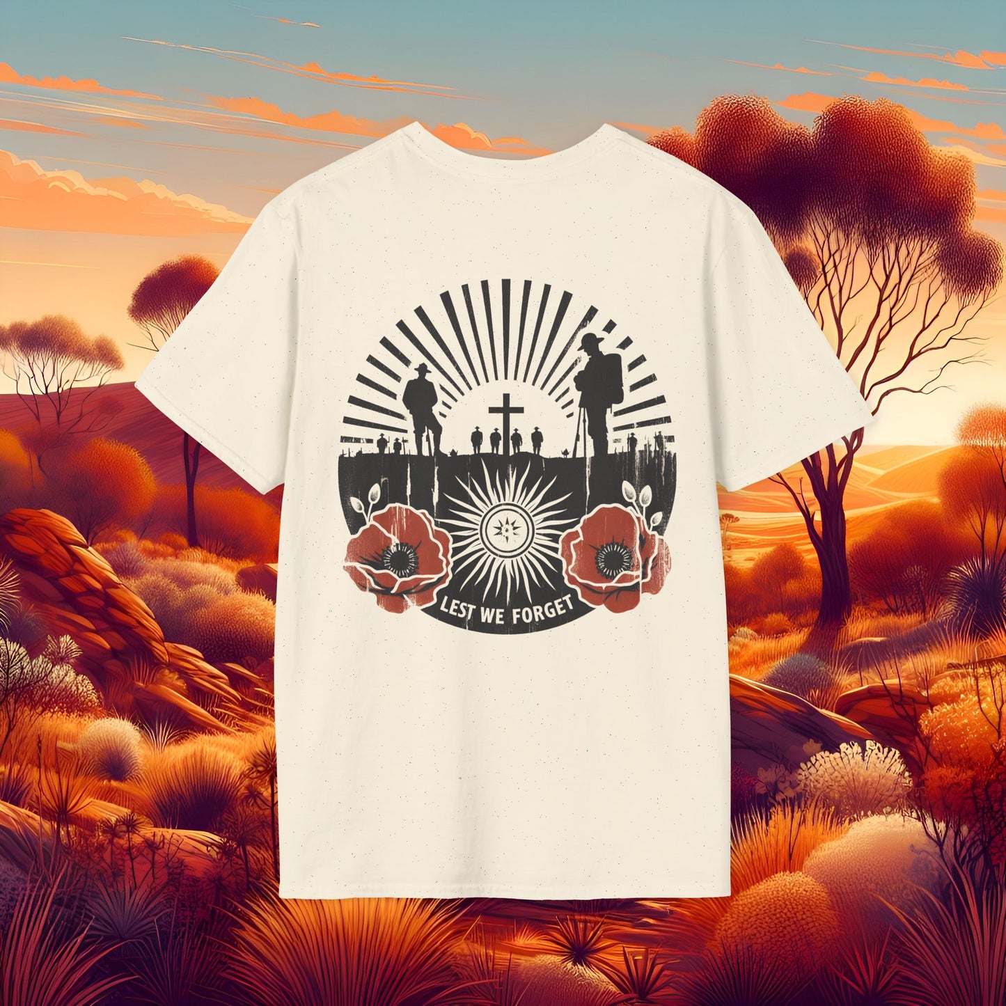Lest We Forget Anzac Day Memorial T-Shirt - Unisex Softstyle