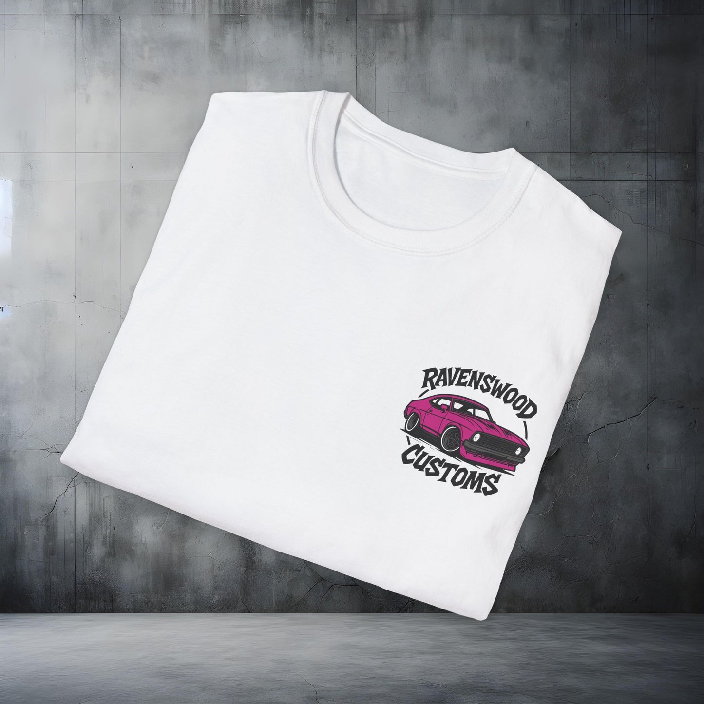 Ravenswood Customs Unisex Softstyle T-Shirt - Pink Coupe Design, Cool Graphic Tee